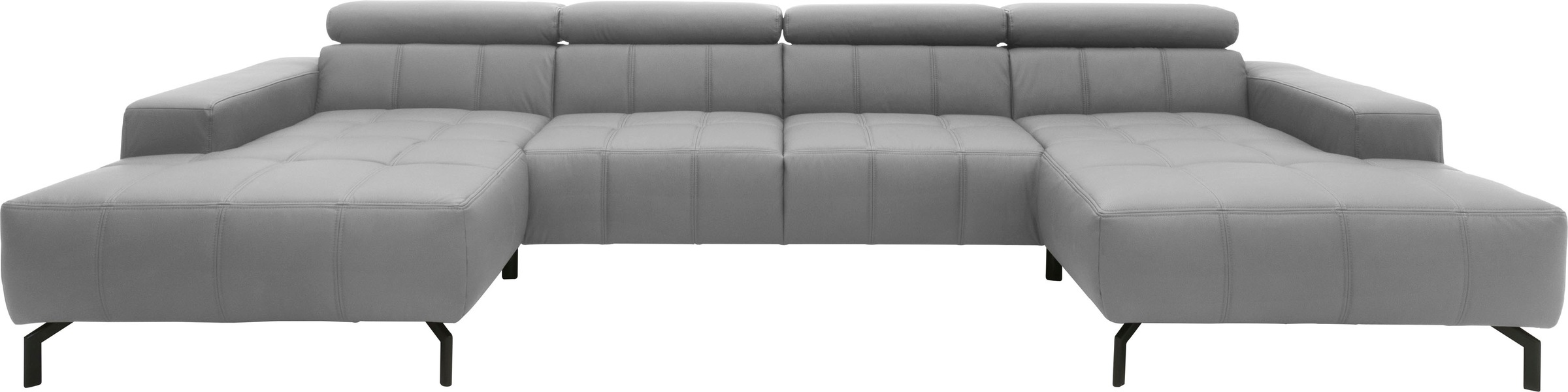 Thumbnail - DOMO collection Wohnlandschaft "Cunelli tolle Sitznähte als Designelement, fester Sitzkomfort, U-Form", wahlweise mit Ko...