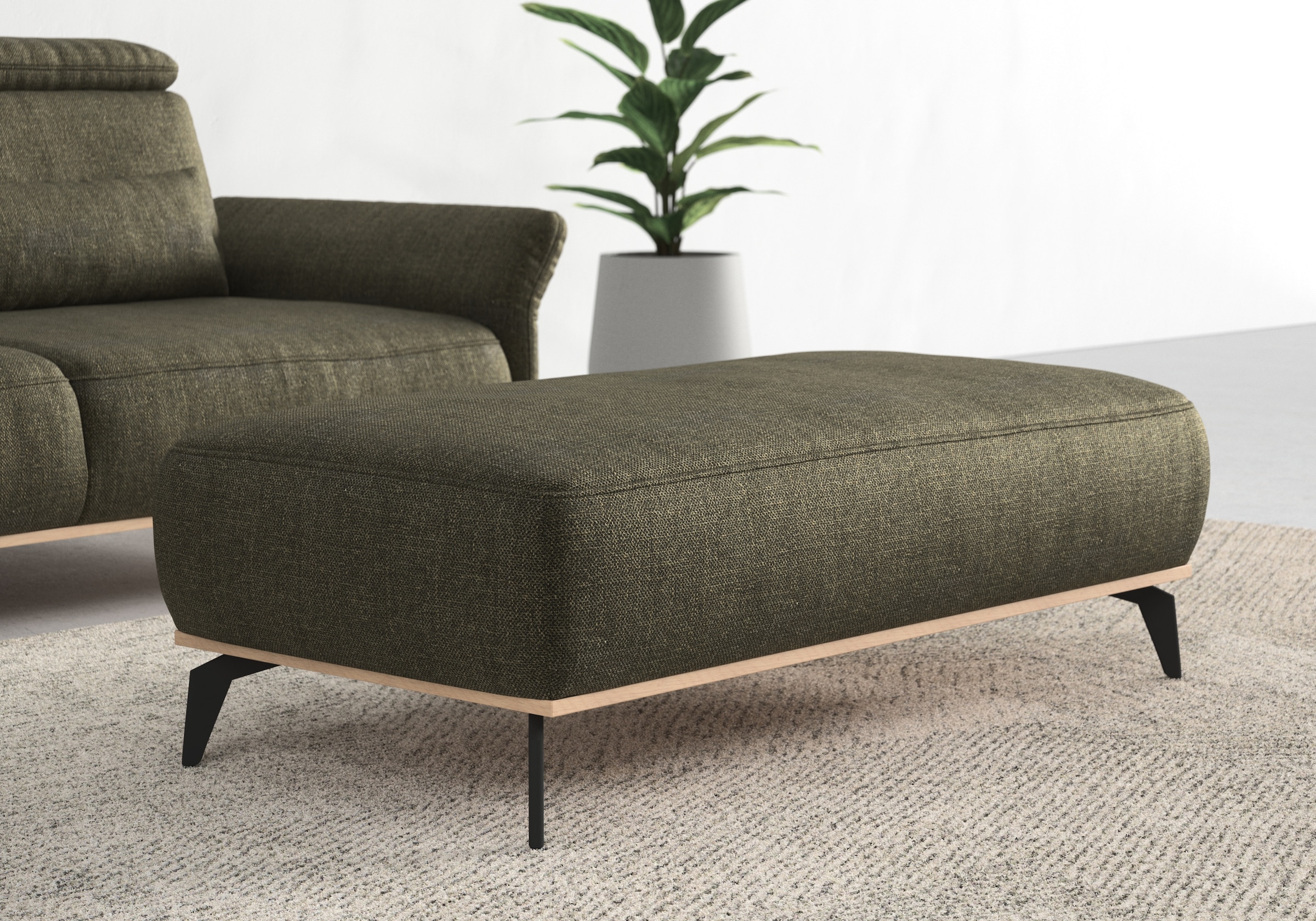 Home affaire Polsterhocker "Fjord" Mit einem Holzrahmen in Buche massiv eic günstig online kaufen