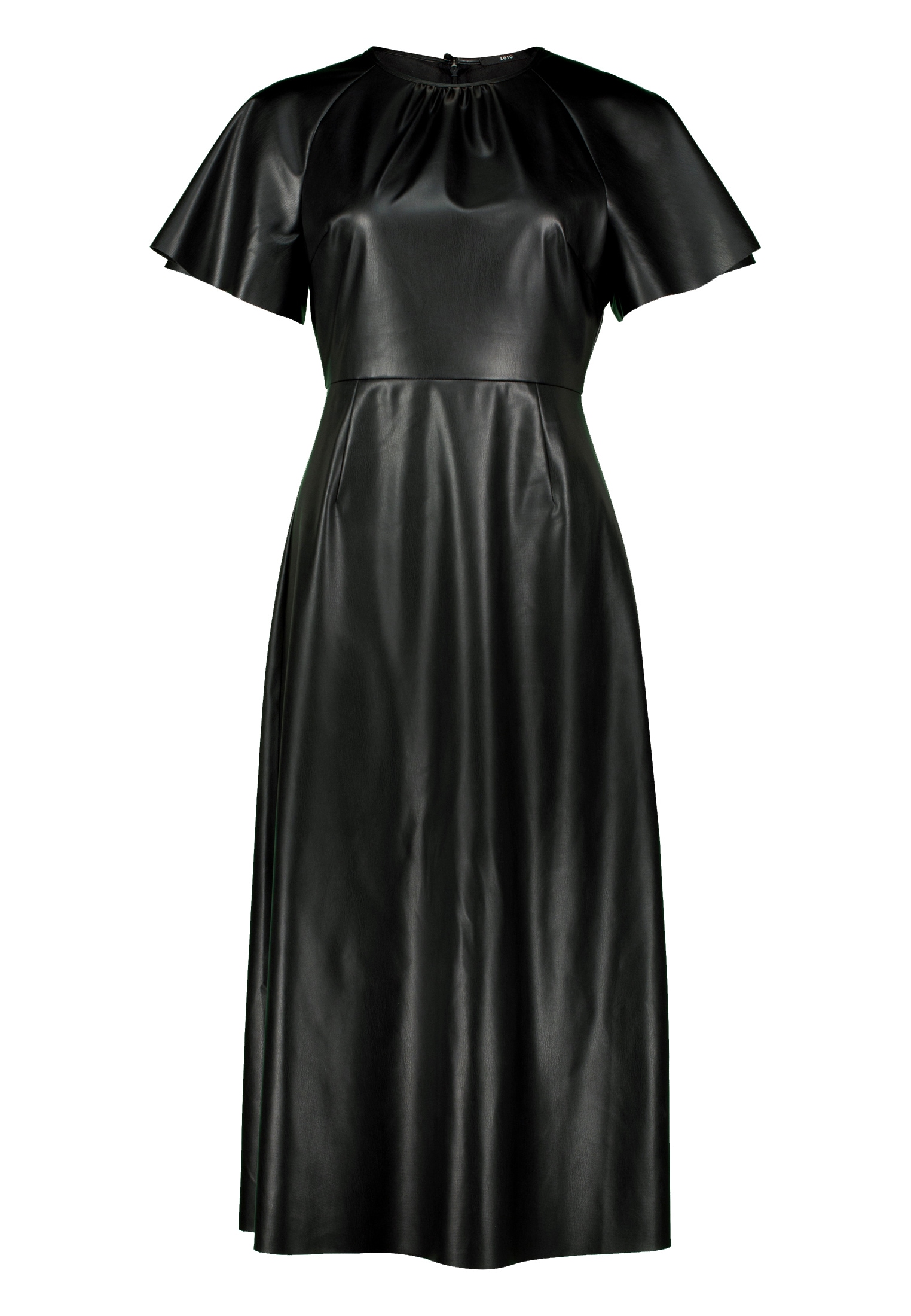 Zero Midikleid »Damen in Lederoptik« Ohne Tasche drapiert /gerafft