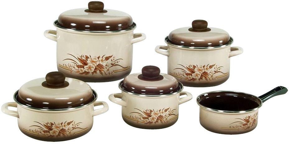 Krüger Topf-Set kaufen BAUR tlg.), (Set, Emaille, | Induktion »HERBSTLAUB«, 5