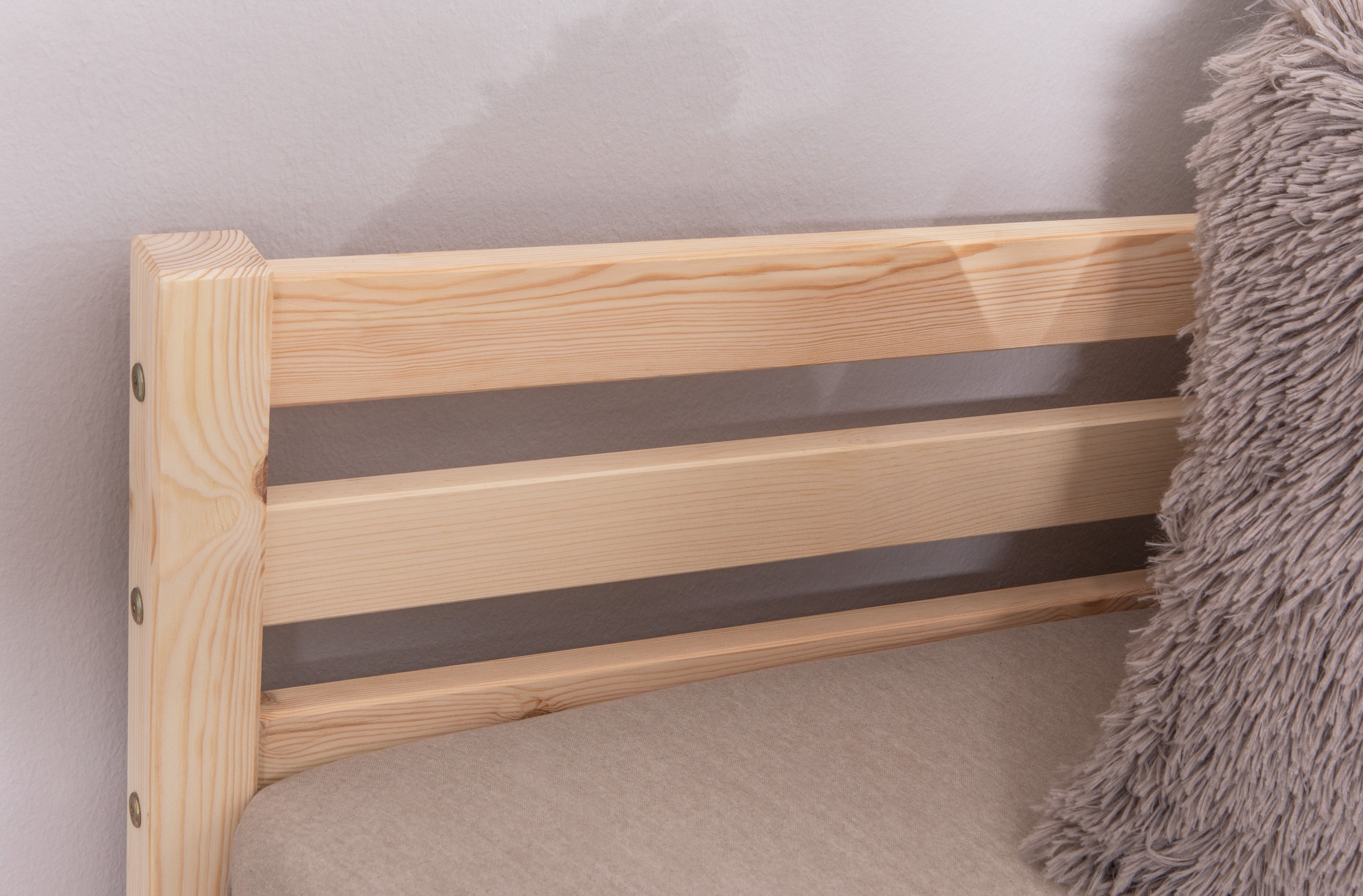 Ticaa Jugendbett Futonbett in diversen Breiten, Kiefer, mit Rollrost