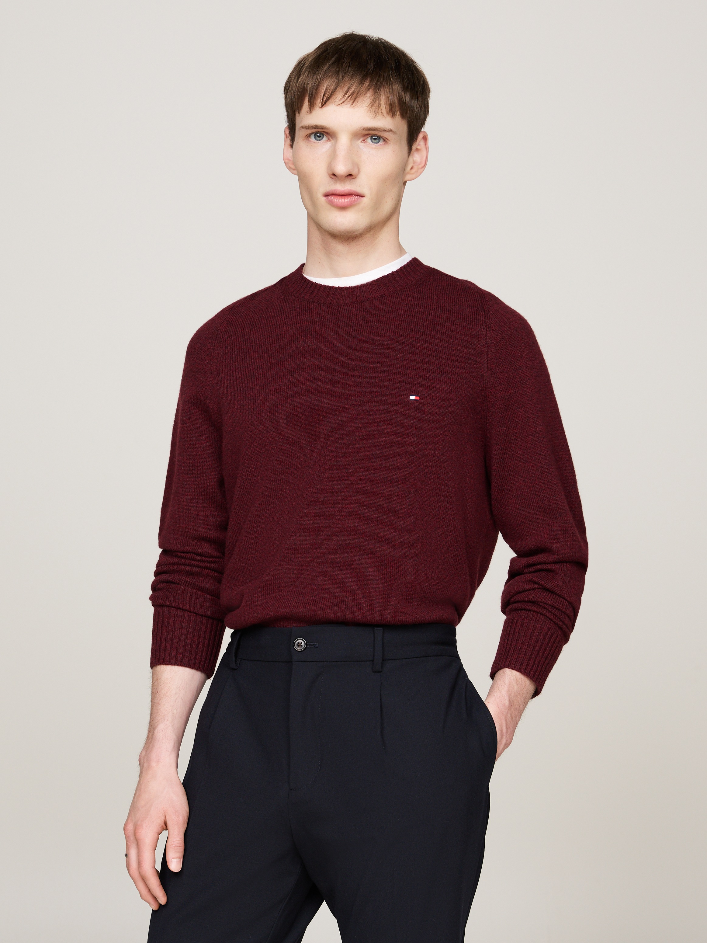 Tommy Hilfiger Rundhalspullover »LAMBSWOOL CREW NECK«