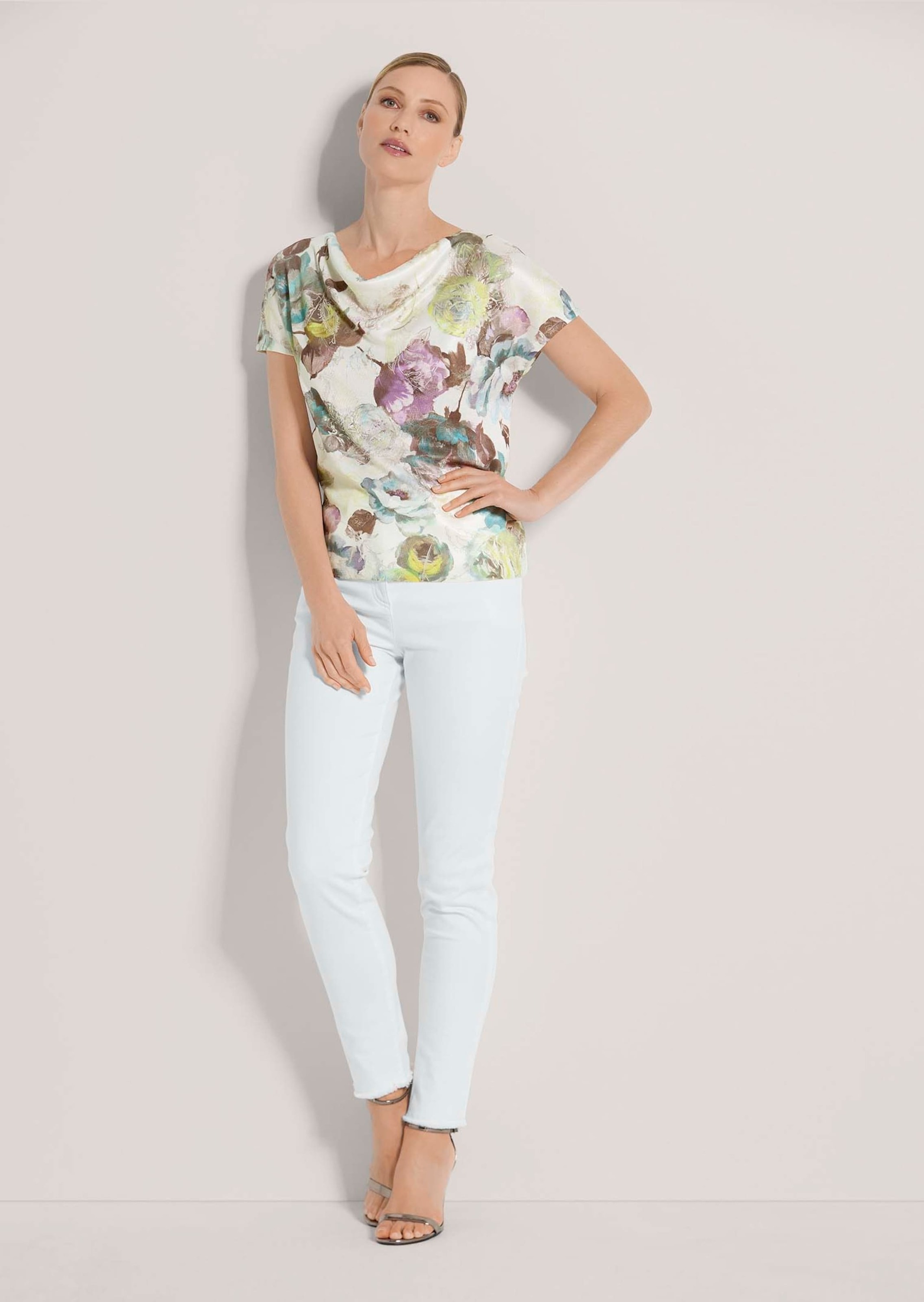 MADELEINE Longpullover »Pullover Modisches Strickshirt im Allover-Print«