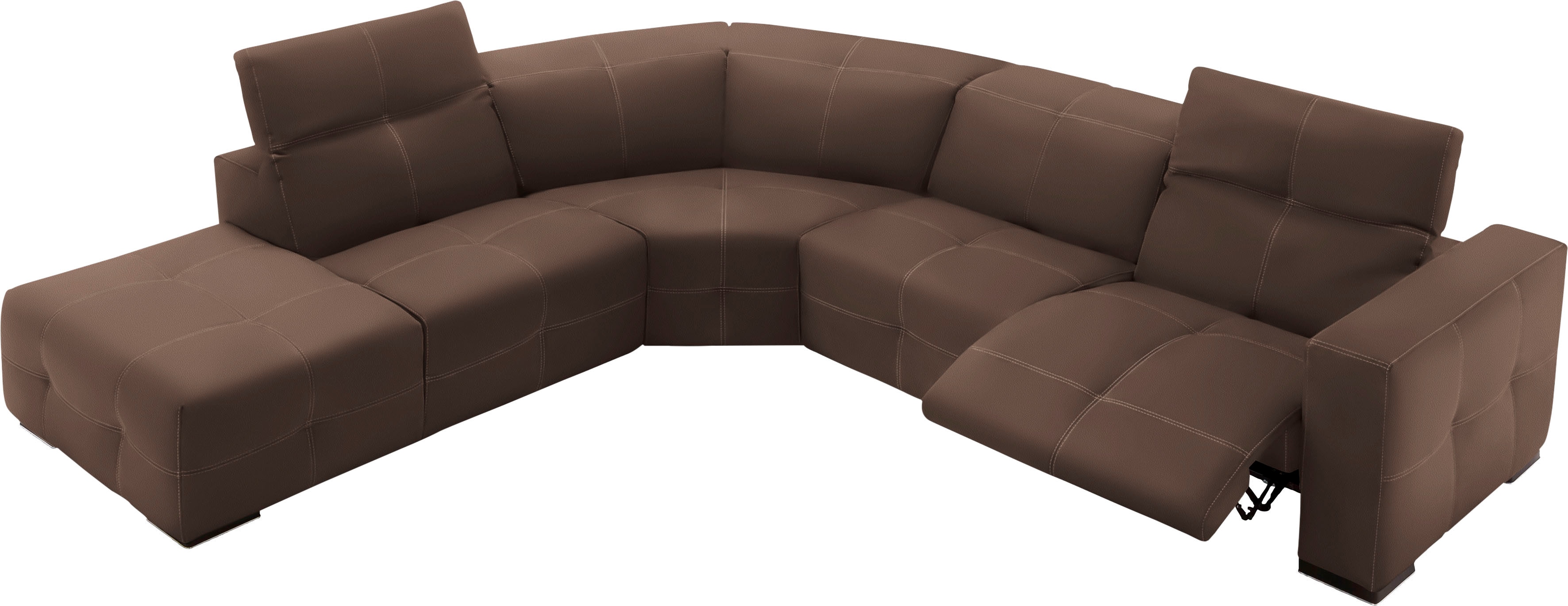 Egoitaliano Ecksofa "Sauvanne, Designsofa der Extraklasse, elegant und bequem, L-Form" wahlweise mit elektrischer Relaxfunktion, Kopfteilverstellung