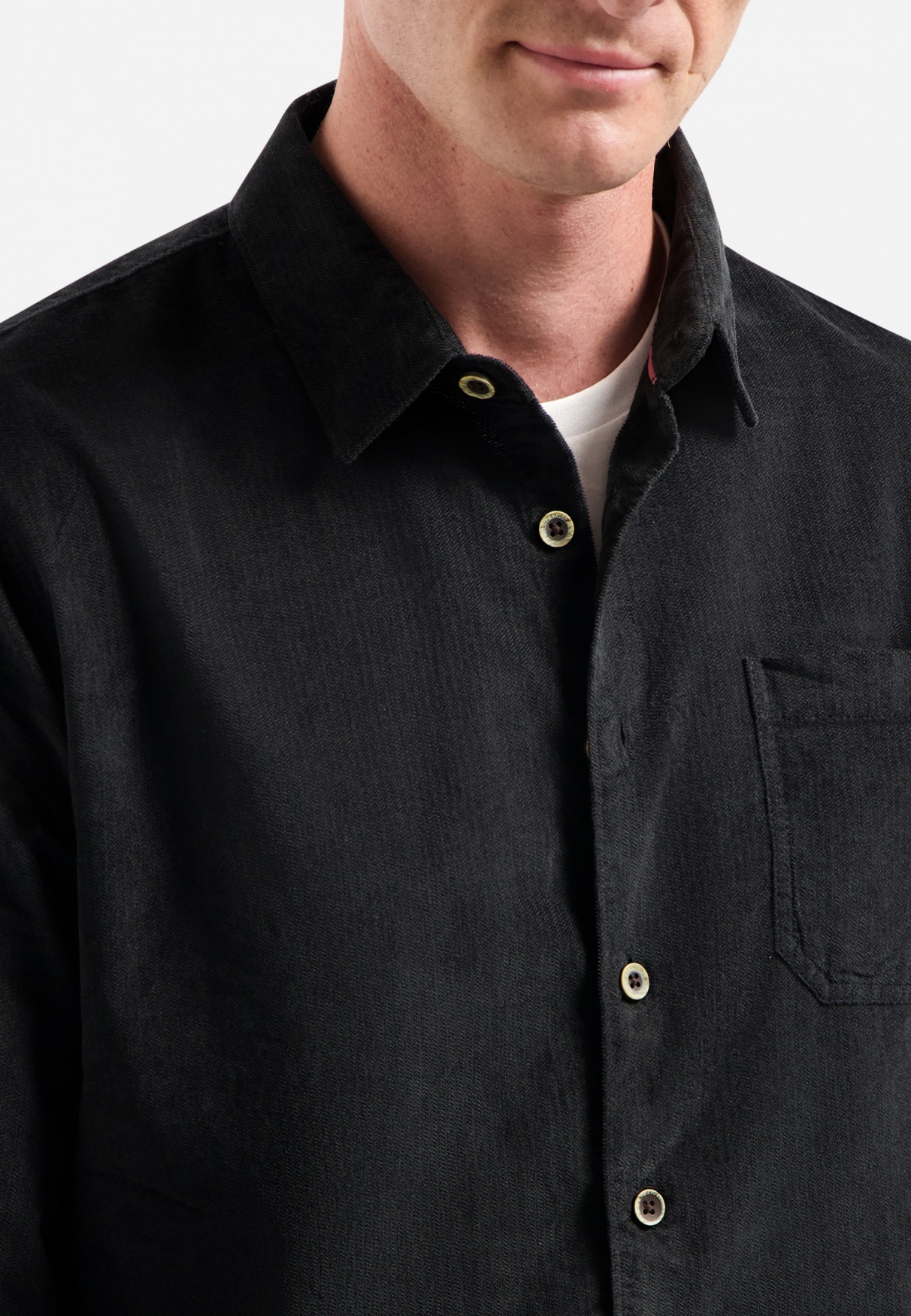 NO EXCESS Langarmhemd »No Excess Cordhemd Shirt Solid Fine Herringbone«
