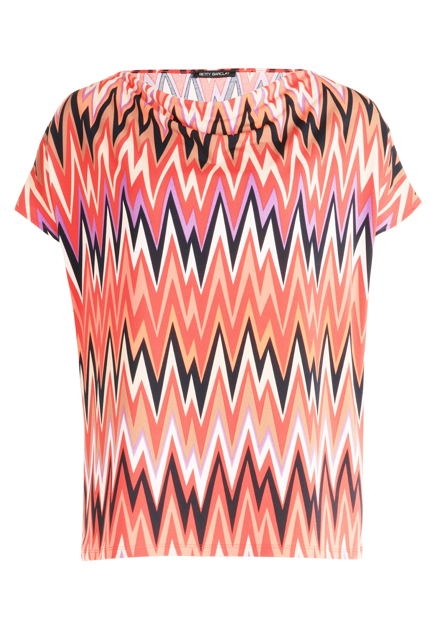 Betty Barclay Kurzarmshirt »Betty Barclay Printshirt mit Wasserfallausschnitt«, (1 tlg.), Material
