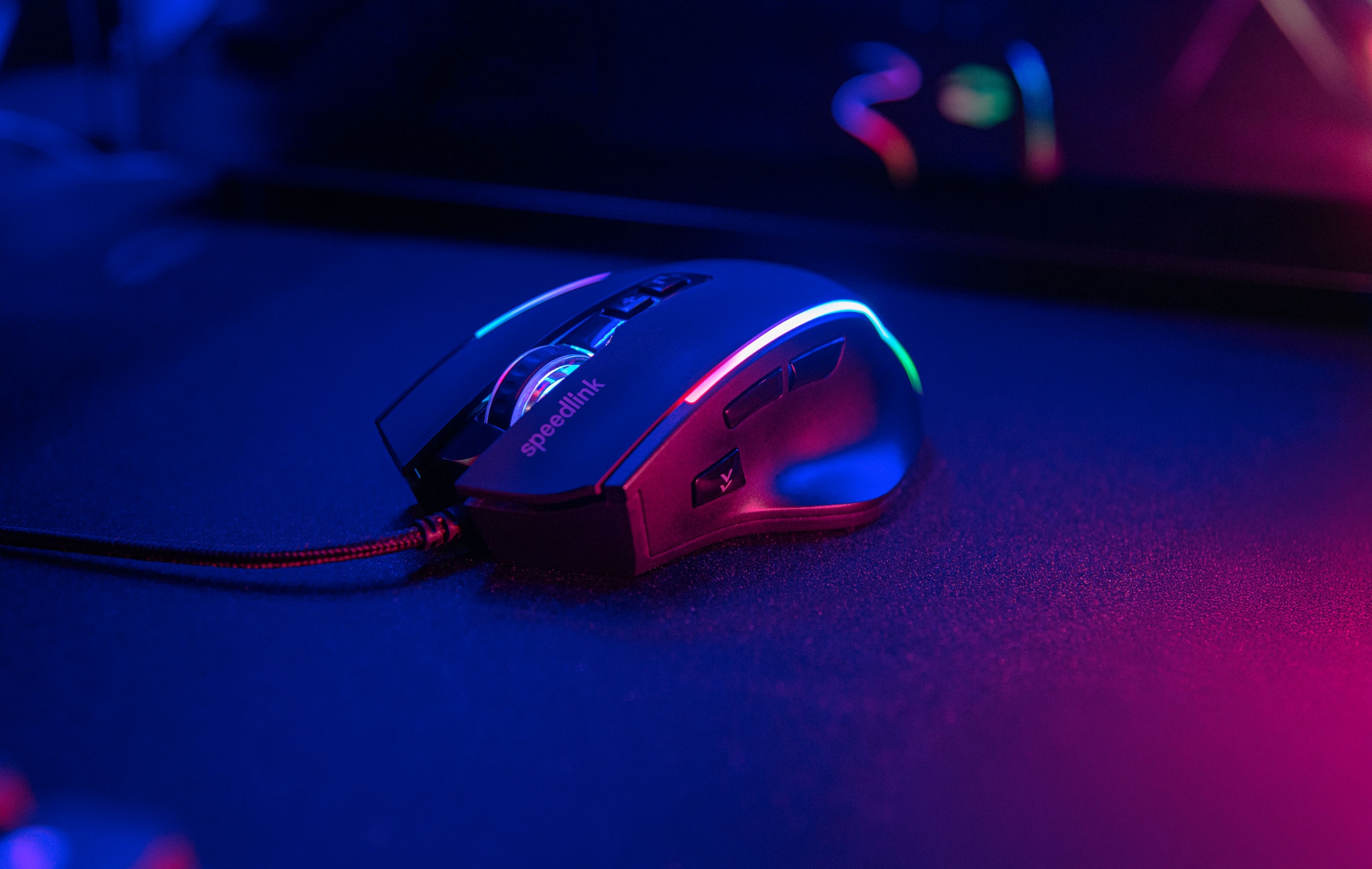 Speedlink Gaming-Maus »DECUS NX RGB Gamer Maus mit Kabel und 6 Tasten«, kabelgebunden, 12800dpi, Programmierbar, Dauerfeuer Taste, 1000Hz Pollingrate