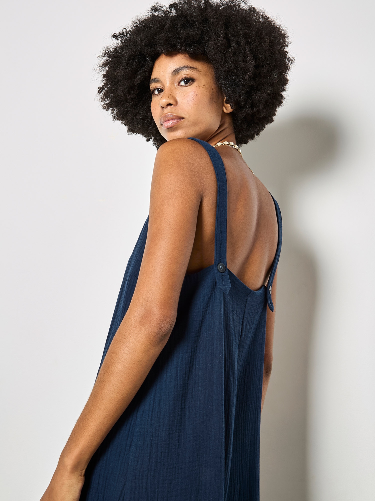 Apricot Jumpsuit »Jumpsuit aus strukturierter Baumwolle« mit weitem Bein