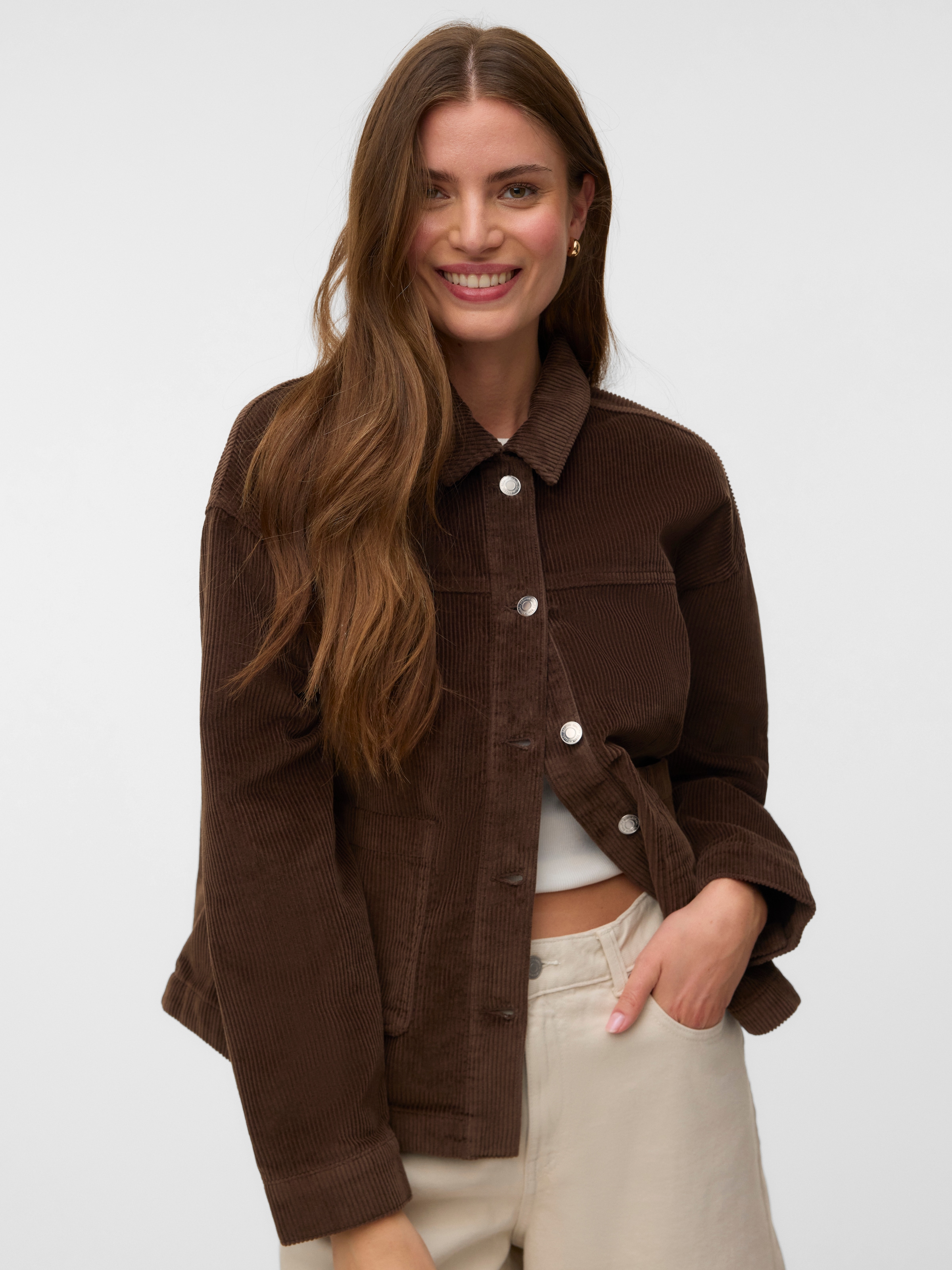 Vero Moda Cordjacke "VMJAMIE LS CORDUROY SHACKET MIX NOOS" Baumwolle