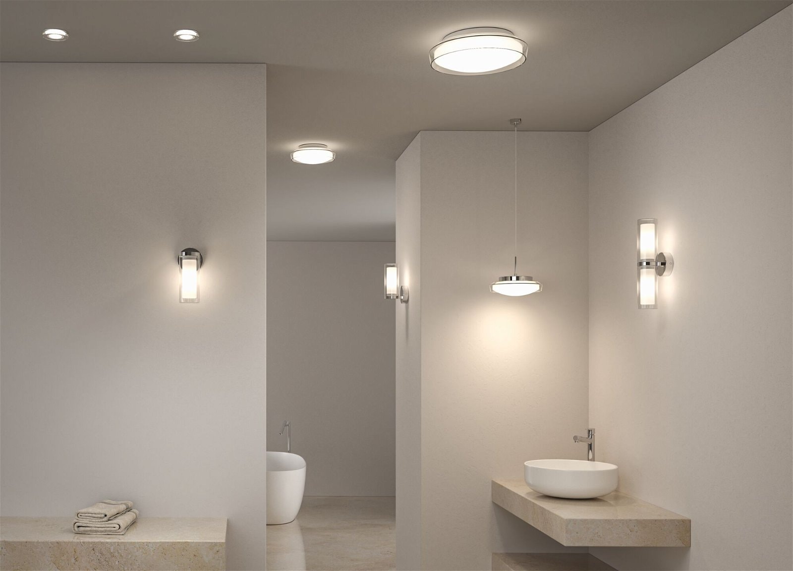 Paulmann LED Pendelleuchte »Selection Bathroom Luena IP44 11,5W 3000K Chrom 230V Glas/Metall«, 1 flammig-flammig