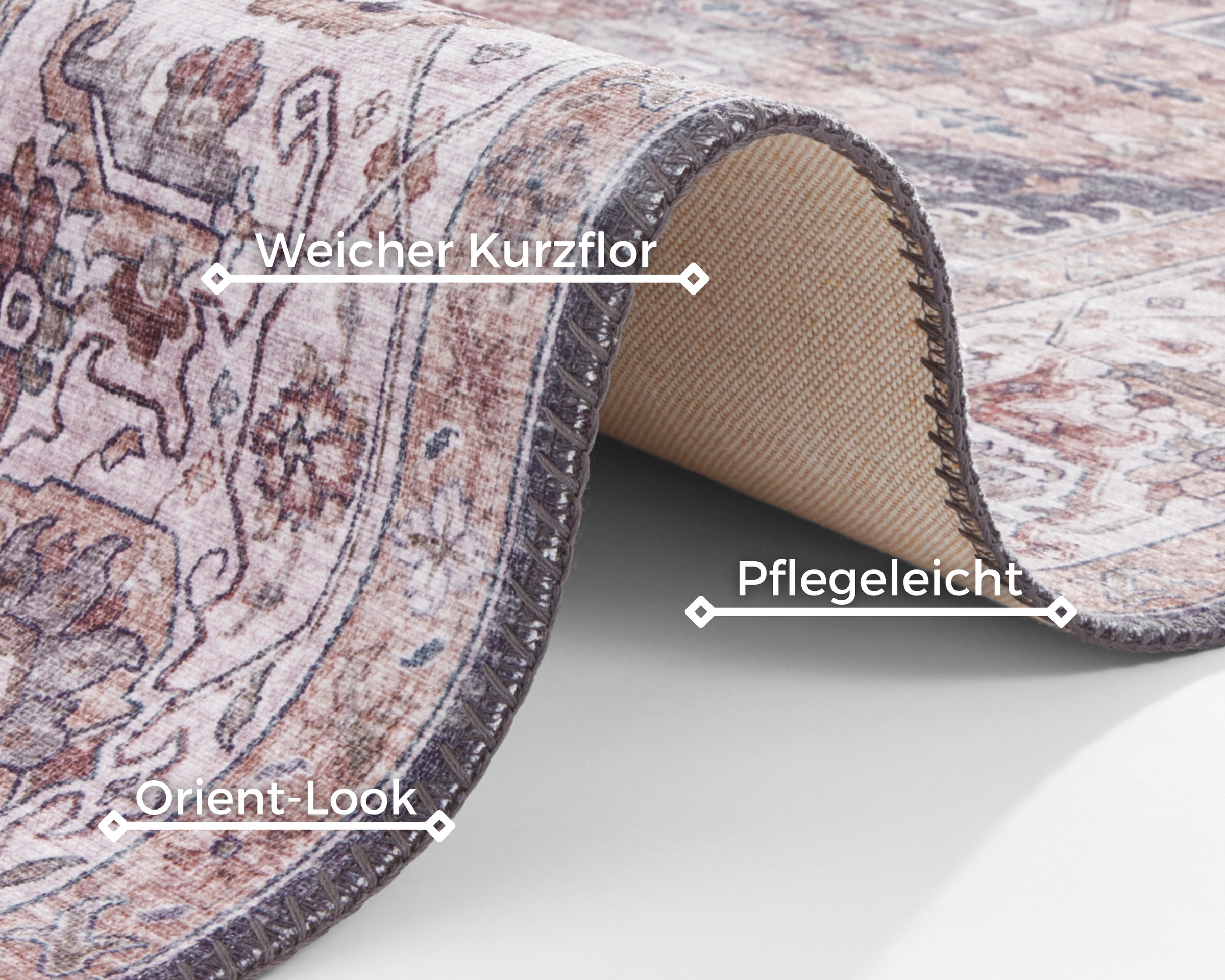 NORTHRUGS Teppich »Sylla«, rechteckig, 5 mm Höhe, Orientalisch, Läufer, Vintage, Wohnzimmer, Schlafzimmer, Esszimmer
