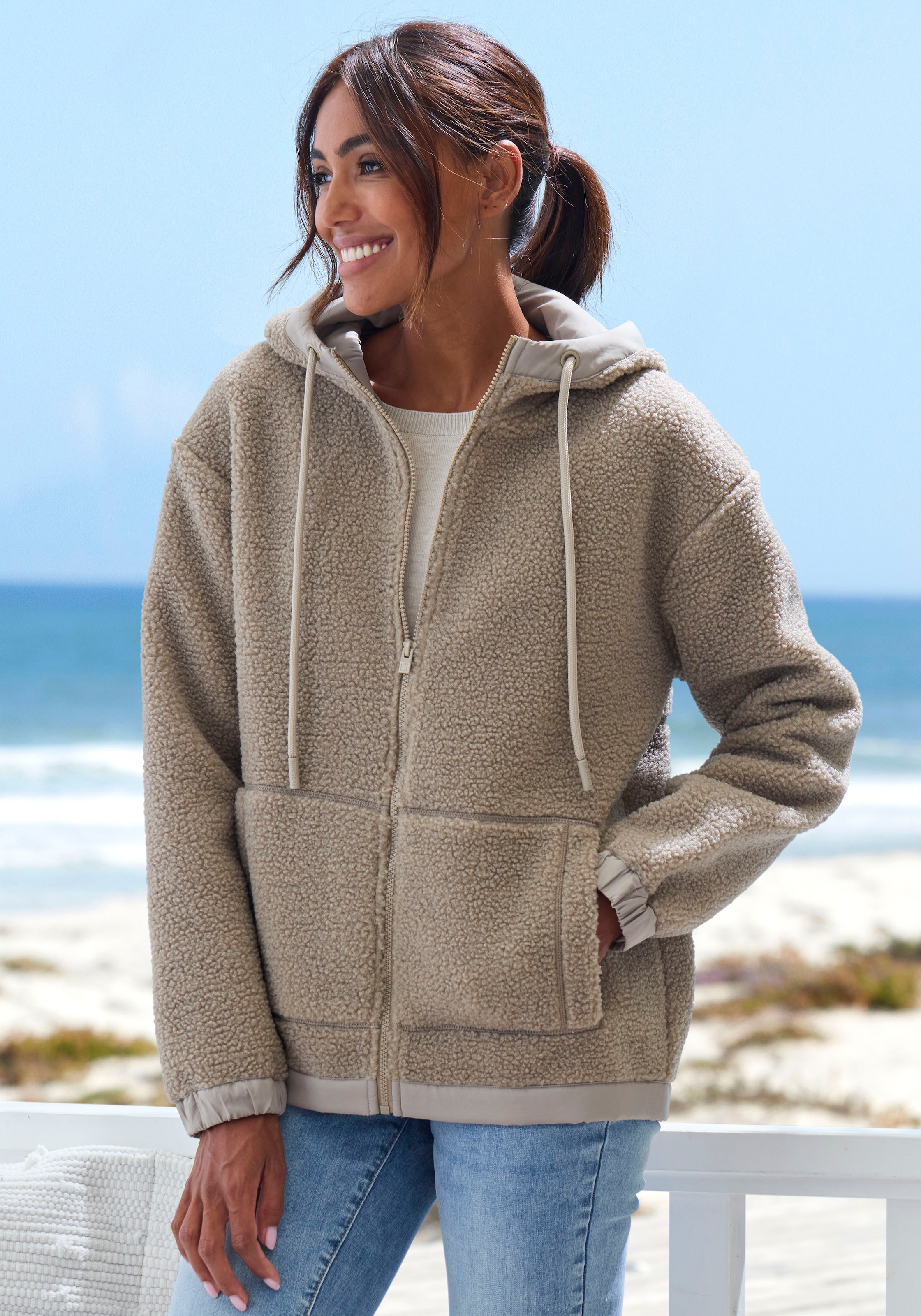 Elbsand Fleecejacke, mit Kapuze, mit Kapuze günstig online kaufen