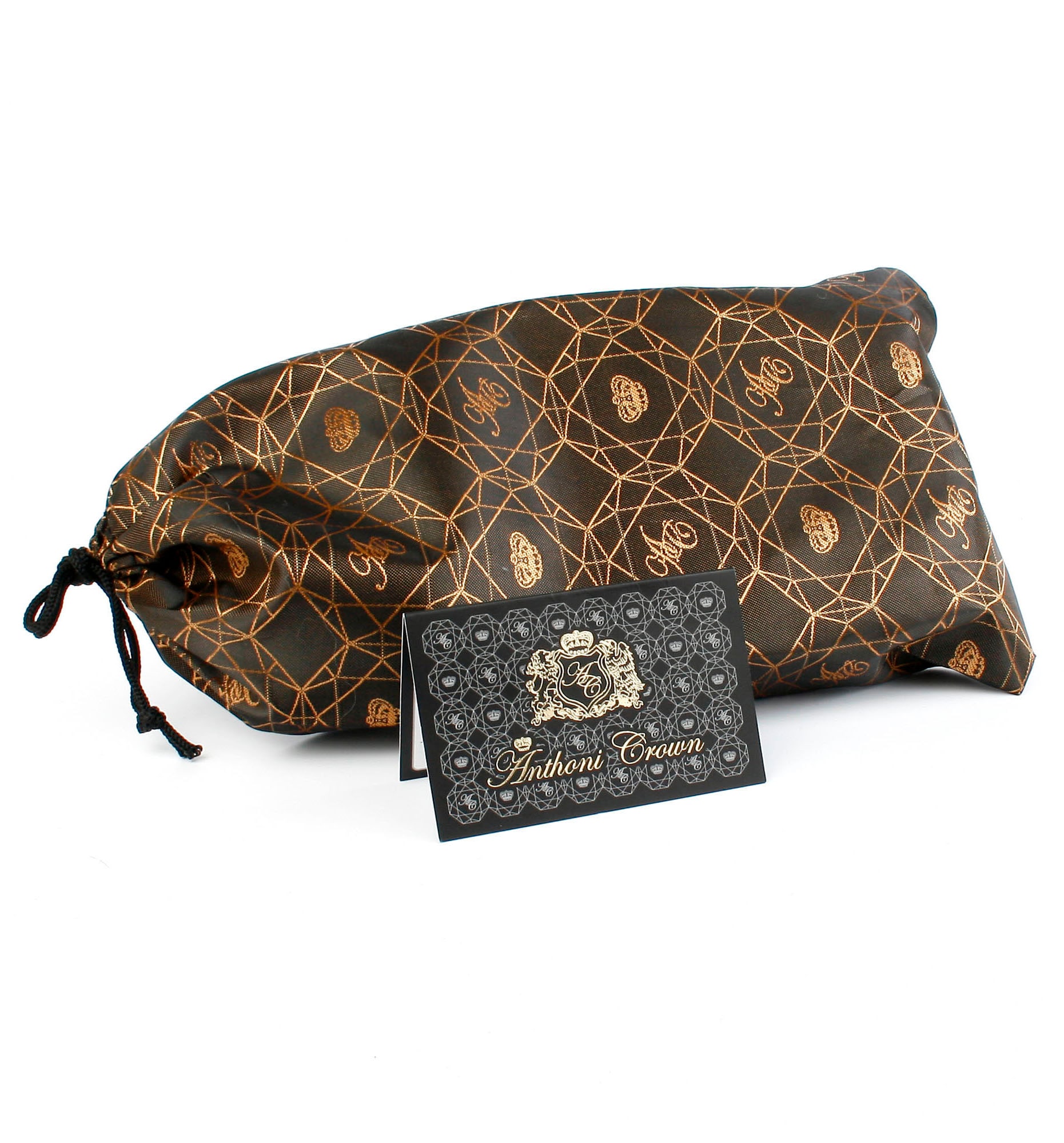 Anthoni Crown Ledergürtel mit goldfarbener, gemusterter Glas-Schließe