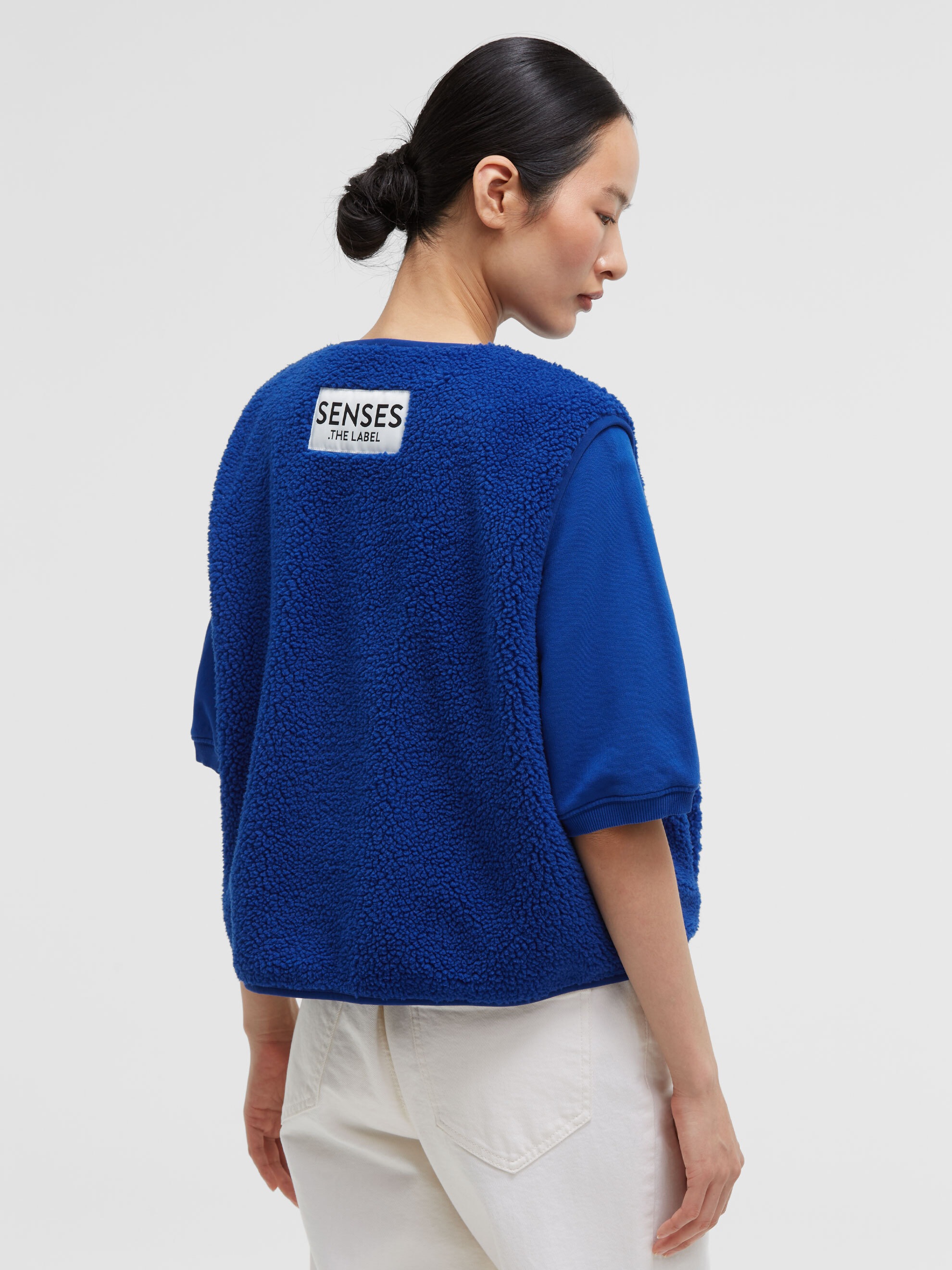 SENSES.THE LABEL Fleeceweste mit Druckknopfleiste