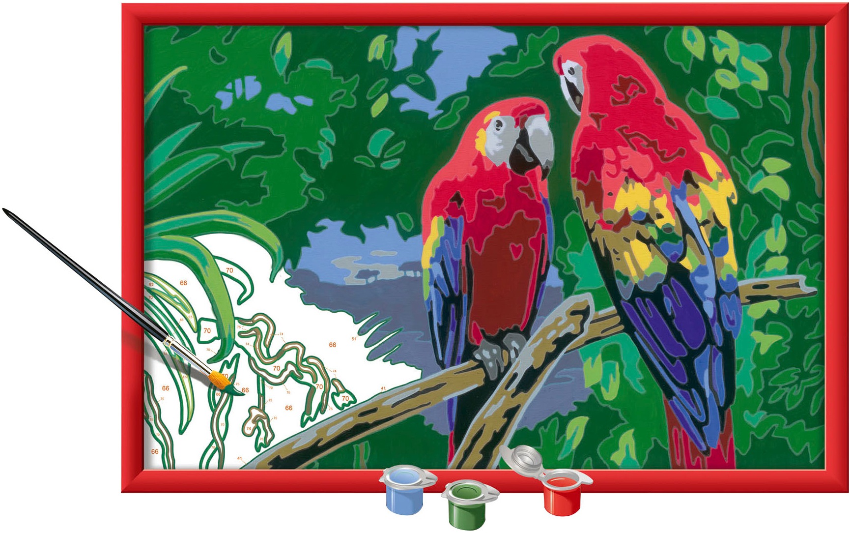 Ravensburger Malen nach Zahlen »Bunte Papageien«, Made in Europe, FSC® - schützt Wald - weltweit