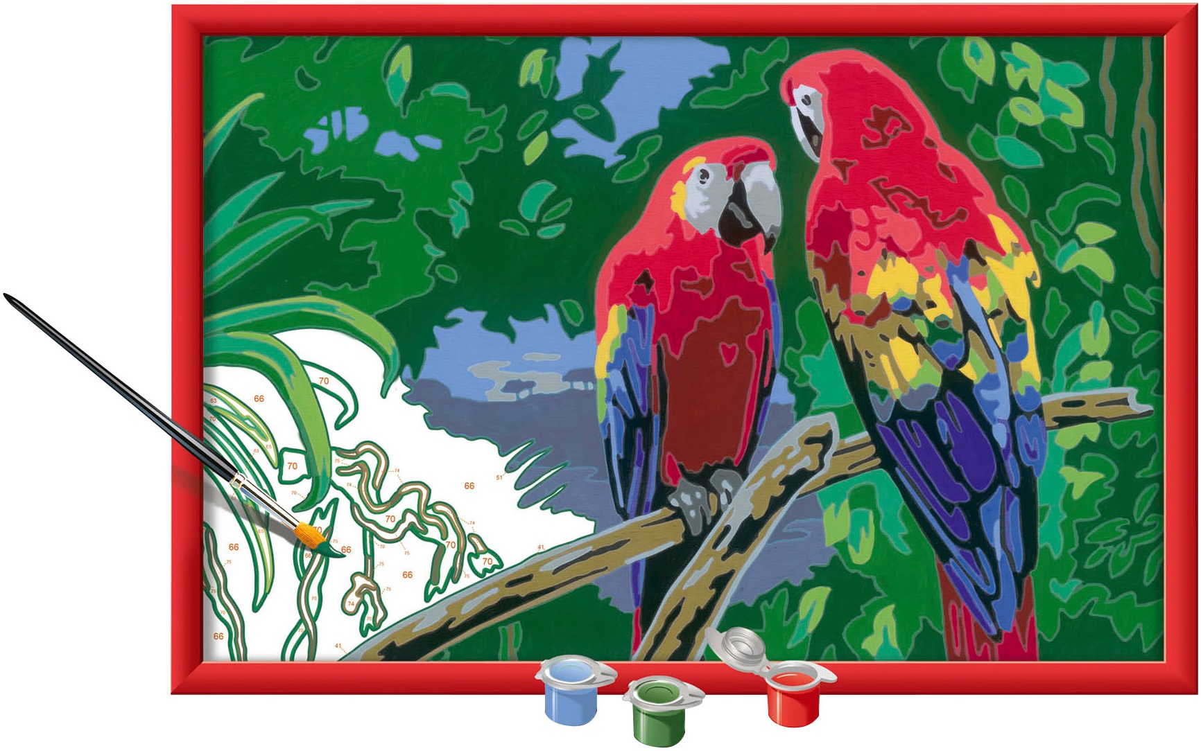 Ravensburger Malen nach Zahlen »Bunte Papageien«, Made in Europe