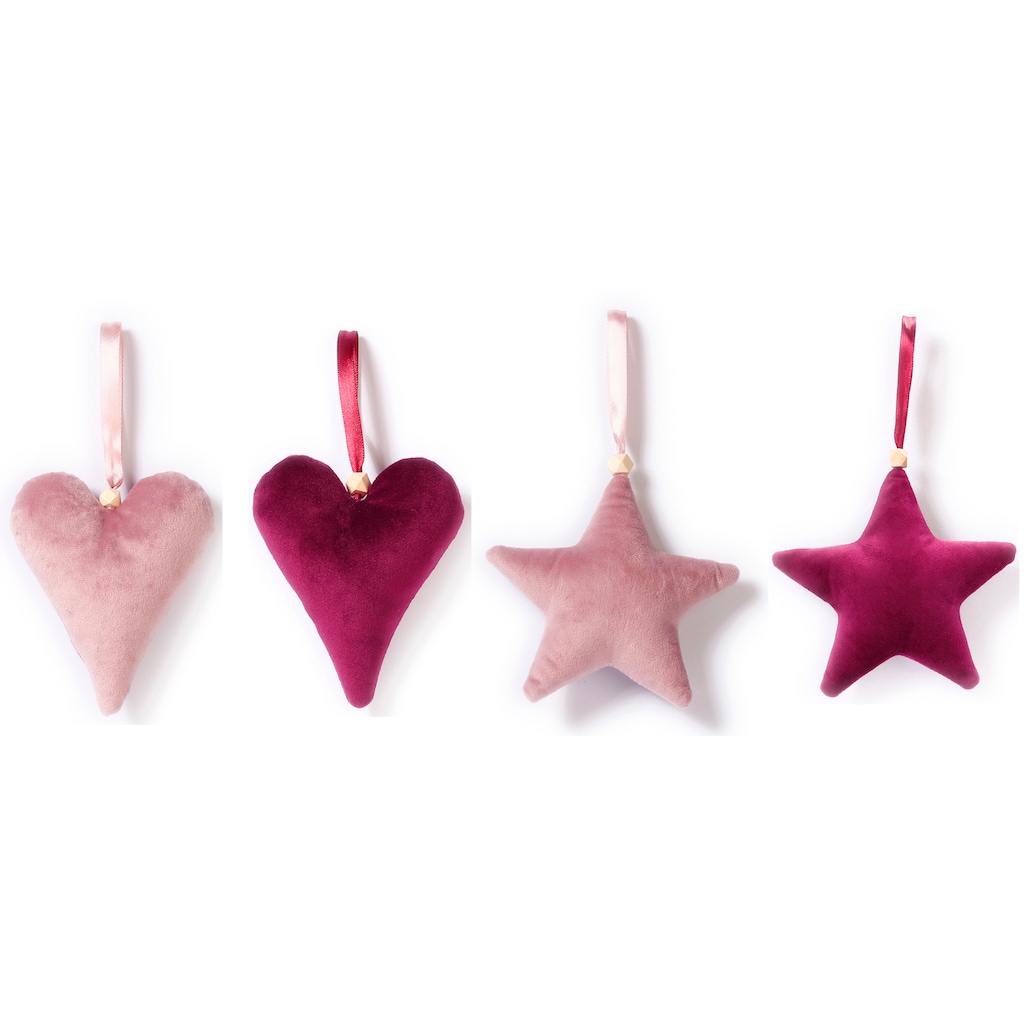 CHRISTMAS GOODS by Inge Baumbehang »Tender Rose, Weihnachtsdeko, Christbaumschmuck«, (Set, 4 St.)