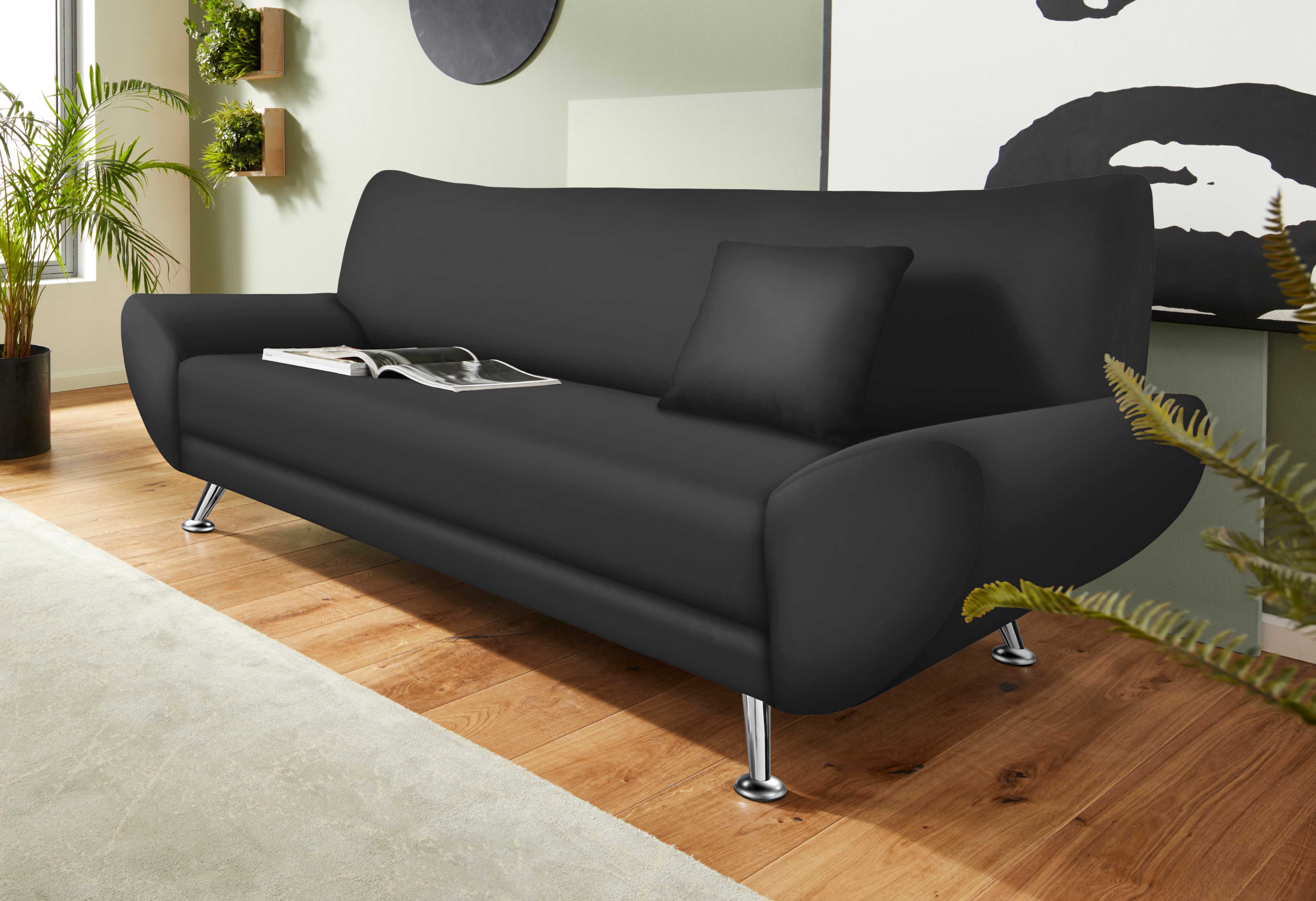 Home affaire 3-Sitzer "Saltare elegant & komfortabel, toller Designfuß, bequem, Breite 205cm"
