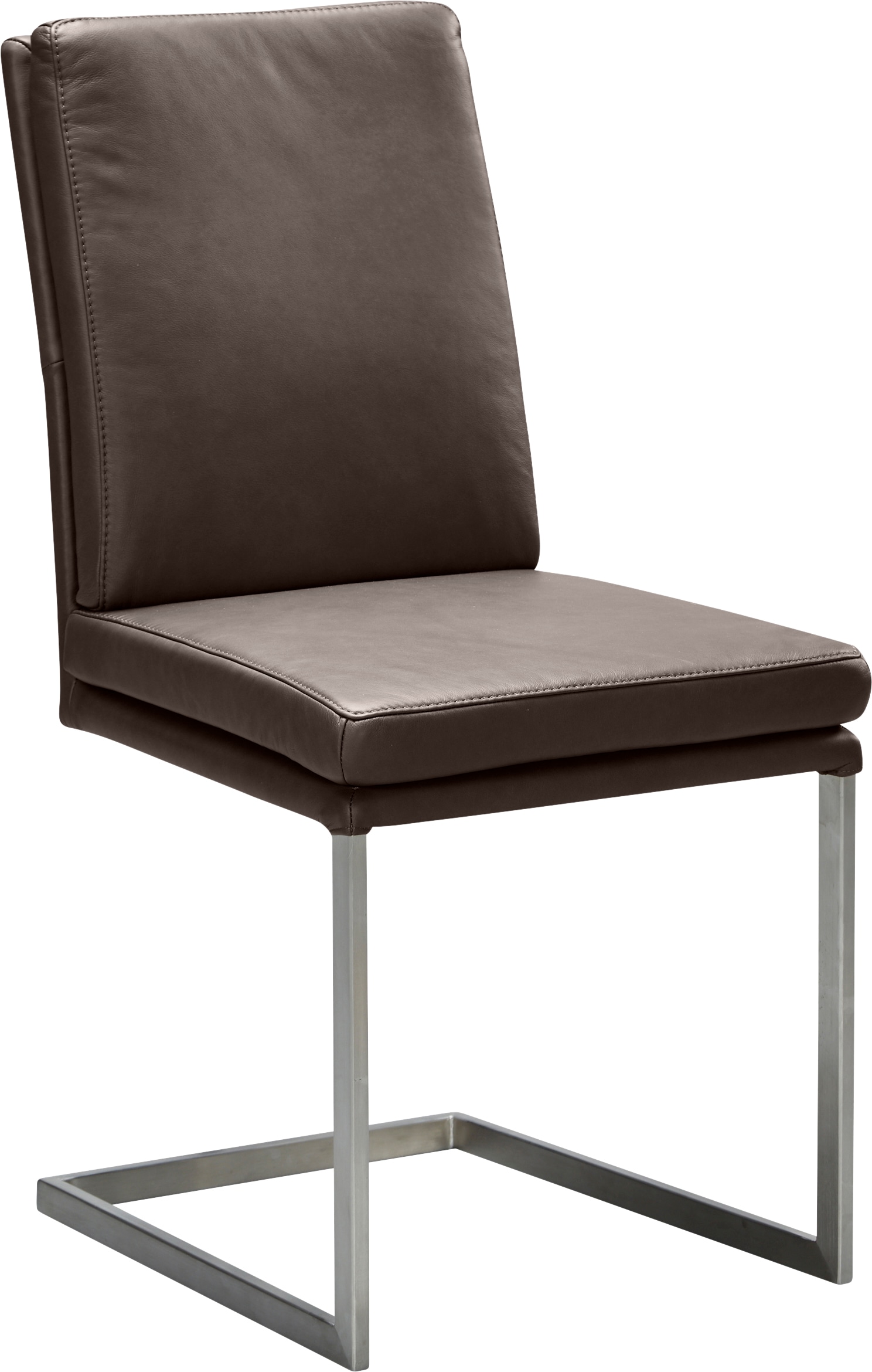 K+W Komfort & Wohnen "Freischwinger, Lederstuhl" () stabiles Hochkantrohr, Untergestell in Edelstahloptik oder schwarz