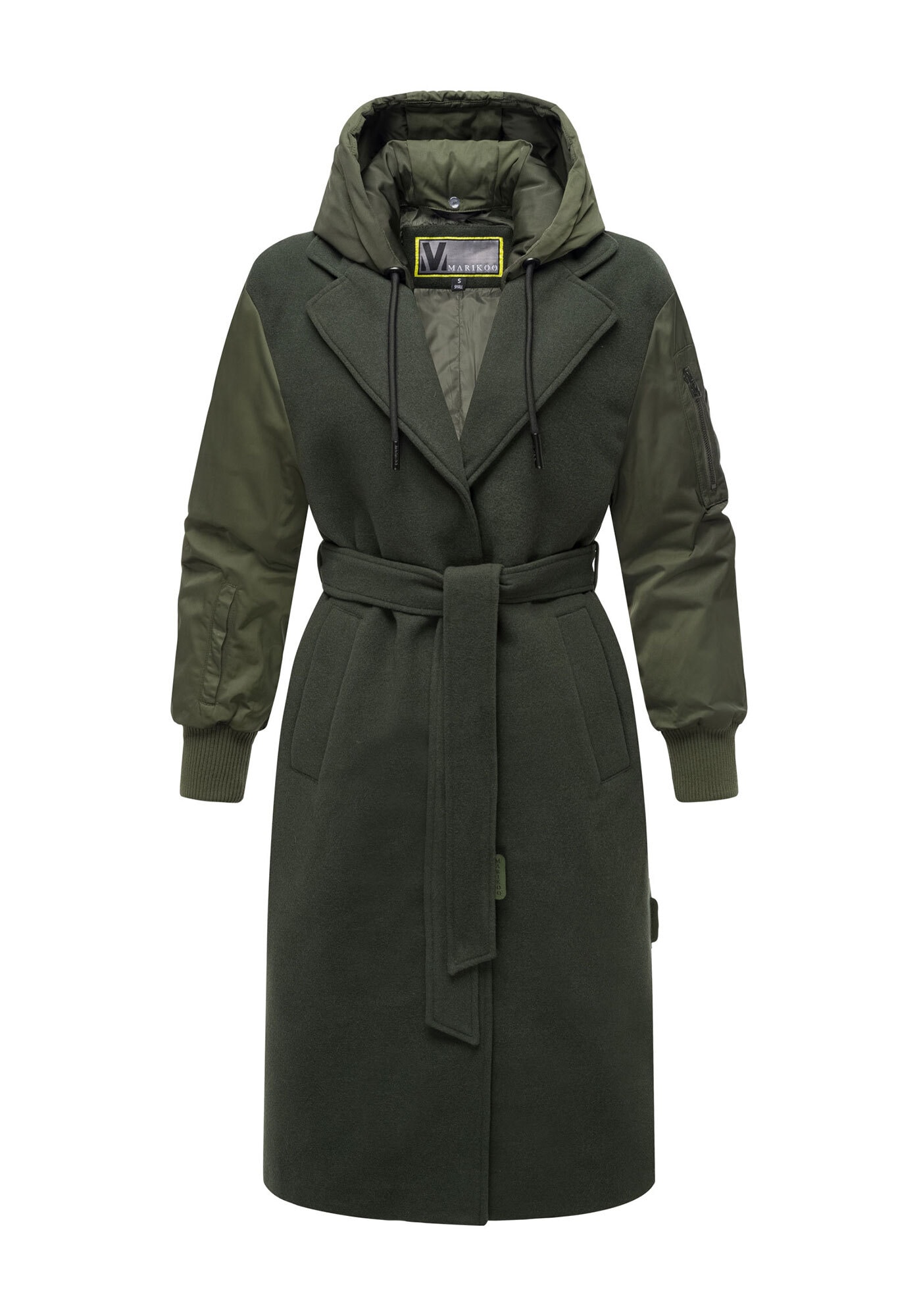Marikoo Winterjacke »Tjadee«, Langer Wickelmantel