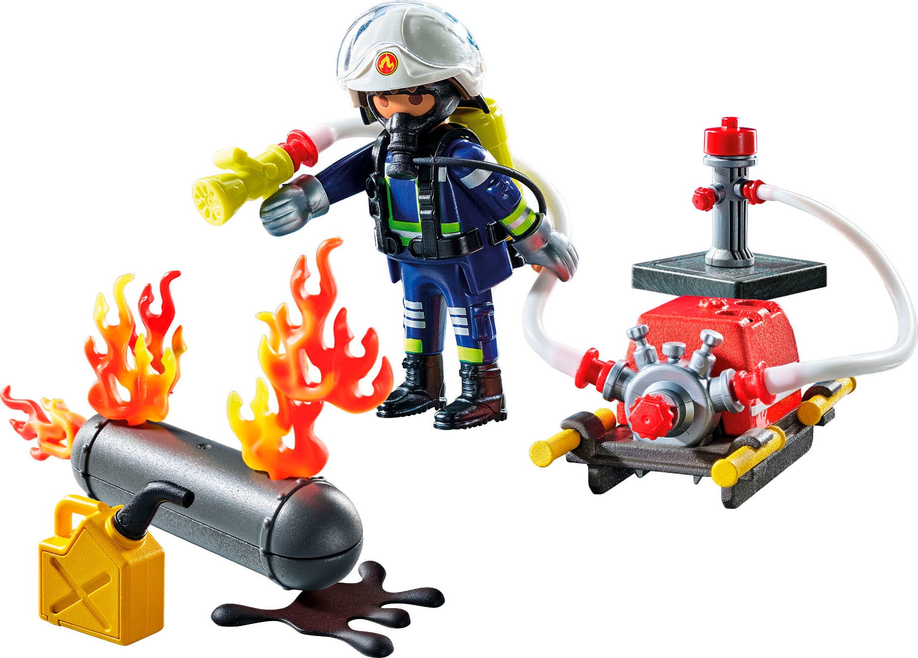 Playmobil® Konstruktions-Spielset »Löschung eines Gastanks (71826), Playmobil Action Heroes«, (42 St.), Made in Europe