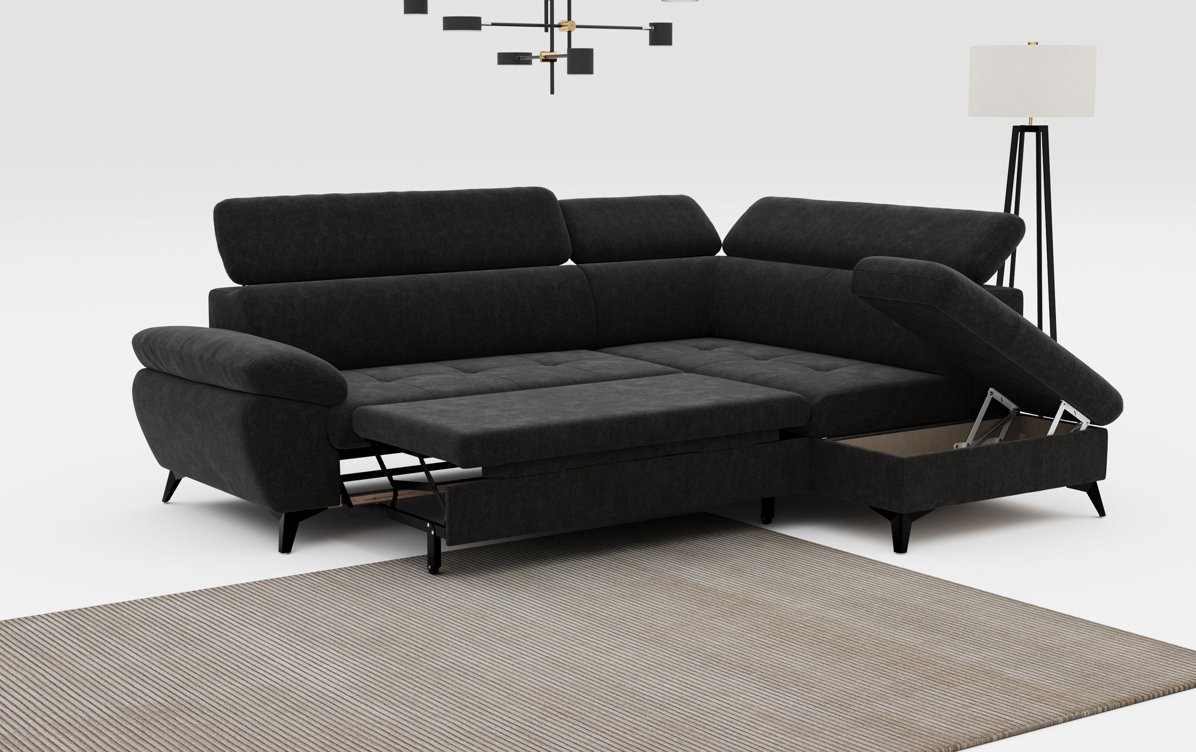 COTTA Ecksofa "Hudson L-Form, B: 256 cm" mit Kopfteilverstellung, optional günstig online kaufen