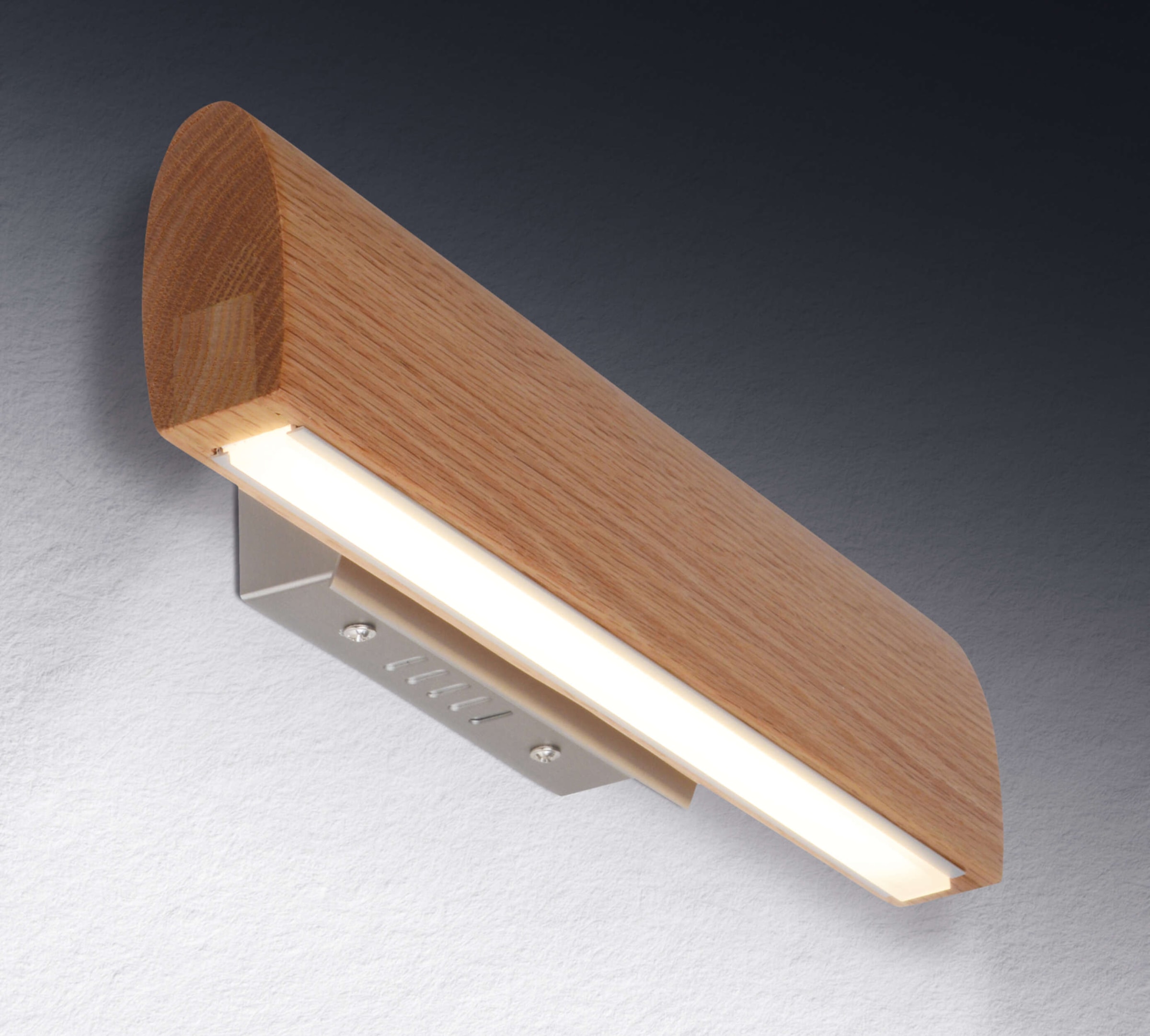 näve LED Wandleuchte »Rondo«, 1 flammig, Leuchtmittel LED-Modul | LED fest integriert, Schirm Eichenholz, L: 35cm, warmweißes Licht, abgerundete Form