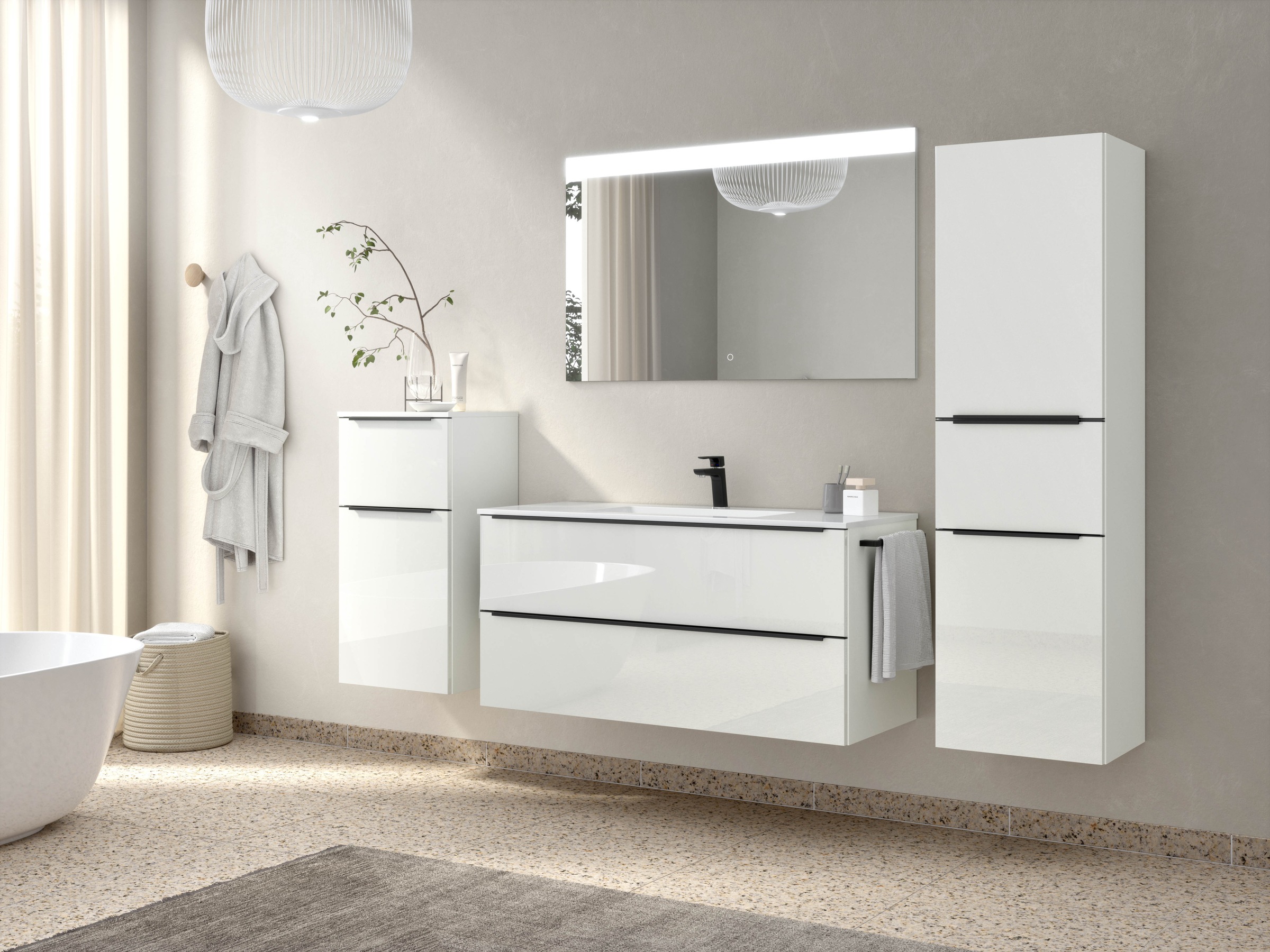 nobilia Badmöbel-Set "Levere" vormontiert, mit Soft-Close, 4 Stk. tlg. günstig online kaufen