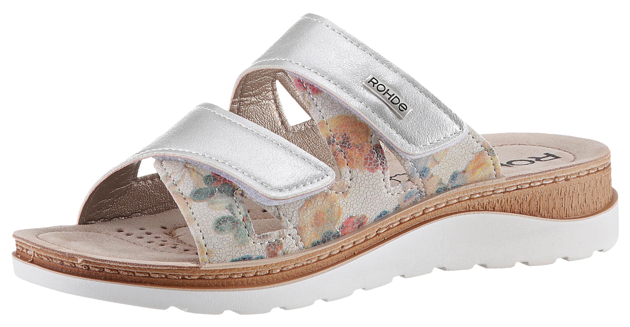 Rohde Pantolette »Baviera«, Keilabsatz, Sommerschuh, Schlappen mit Logo-Emblem