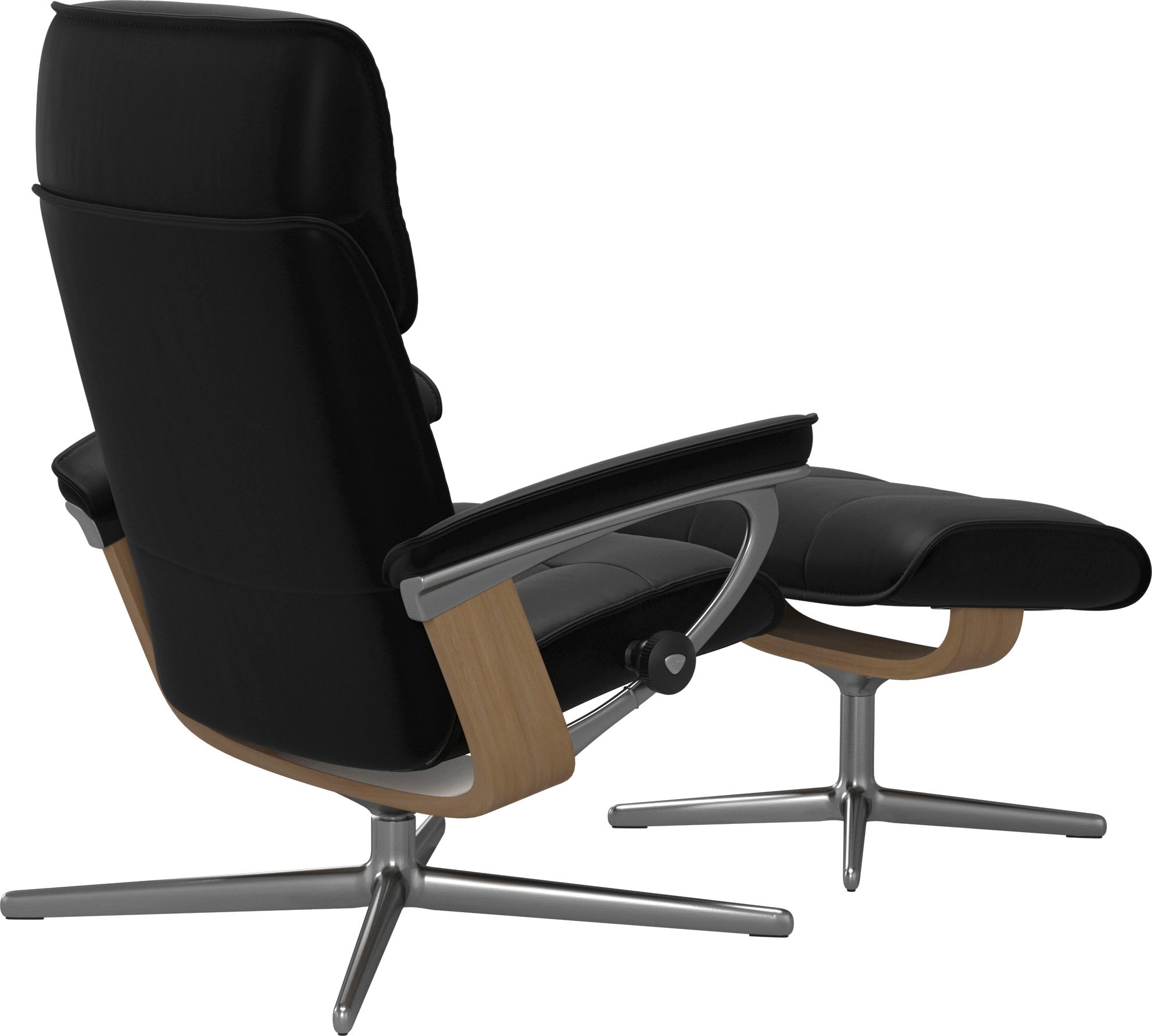 Thumbnail - Stressless "Admiral" Set, Relaxsessel inkl. Hocker, mit Cross Base, Größe M & L, Holzakzent Eiche