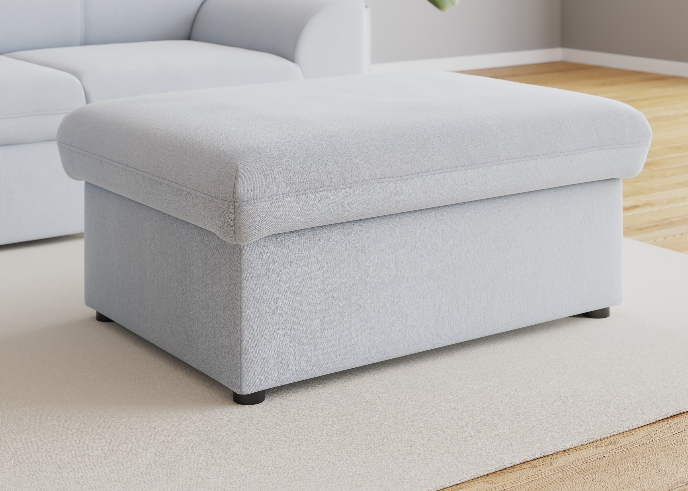 DOMO collection Hocker "Topper" mit Wellenunterfederung, auf Kunststoffgleitern