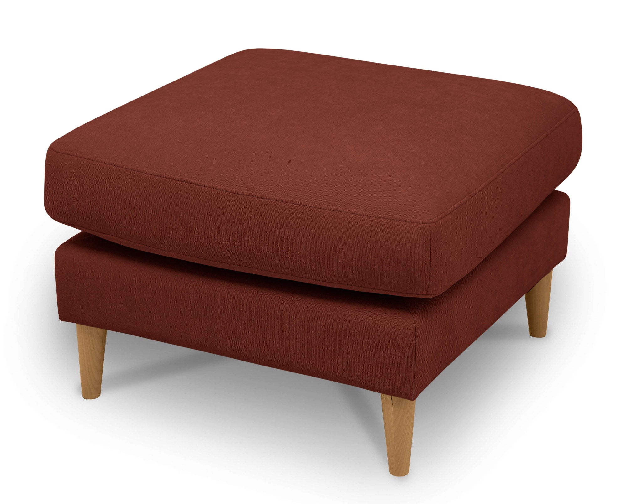 OTTO home Pouf »Finnian« Polsterhocker 70x70 cm, Chenille, Massivholzfüße