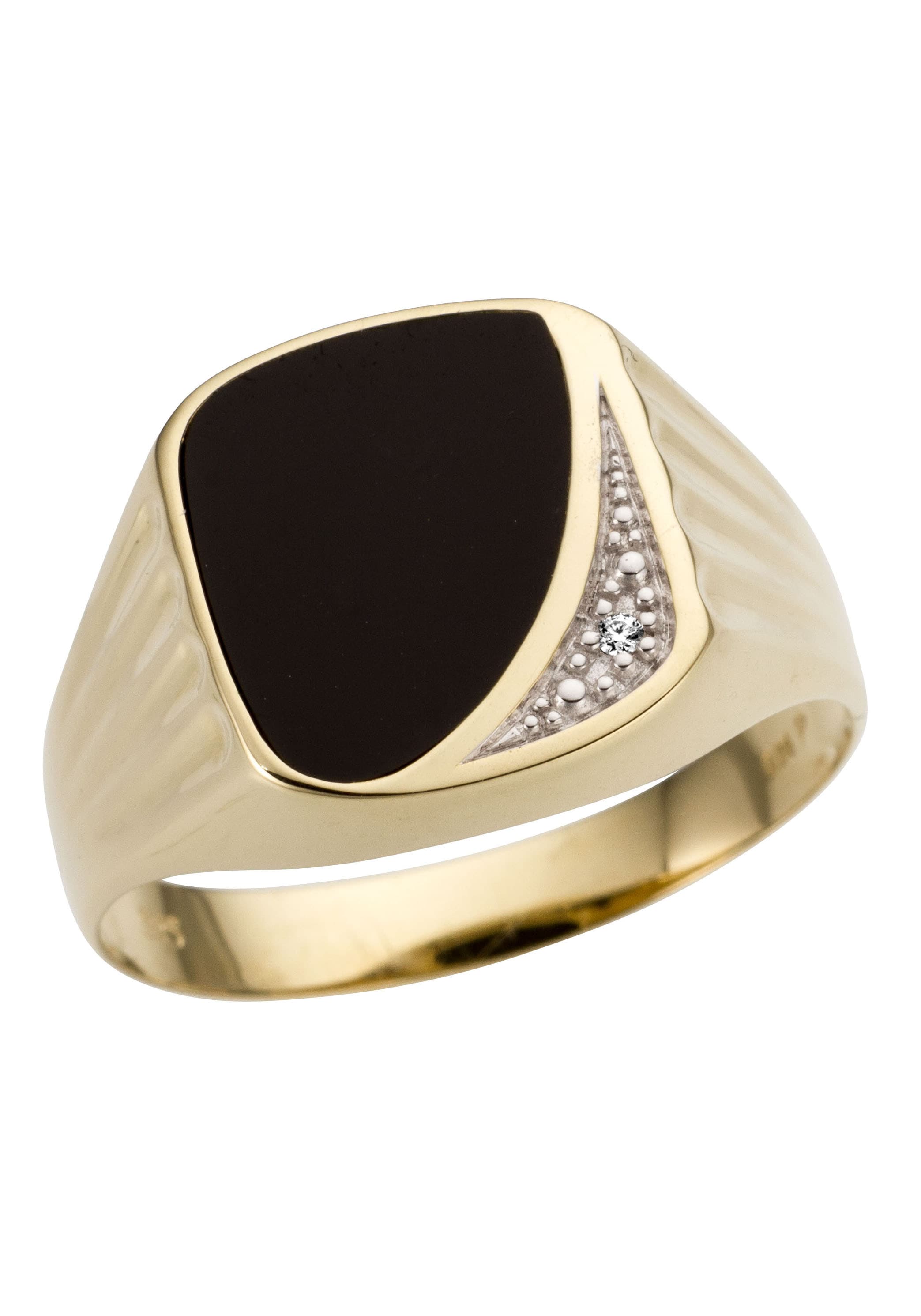 Firetti Siegelring »Schmuck Geschenk Gold 333 Herrenring Farbsteinring Onyx«, mit Onyx - mit Brillant