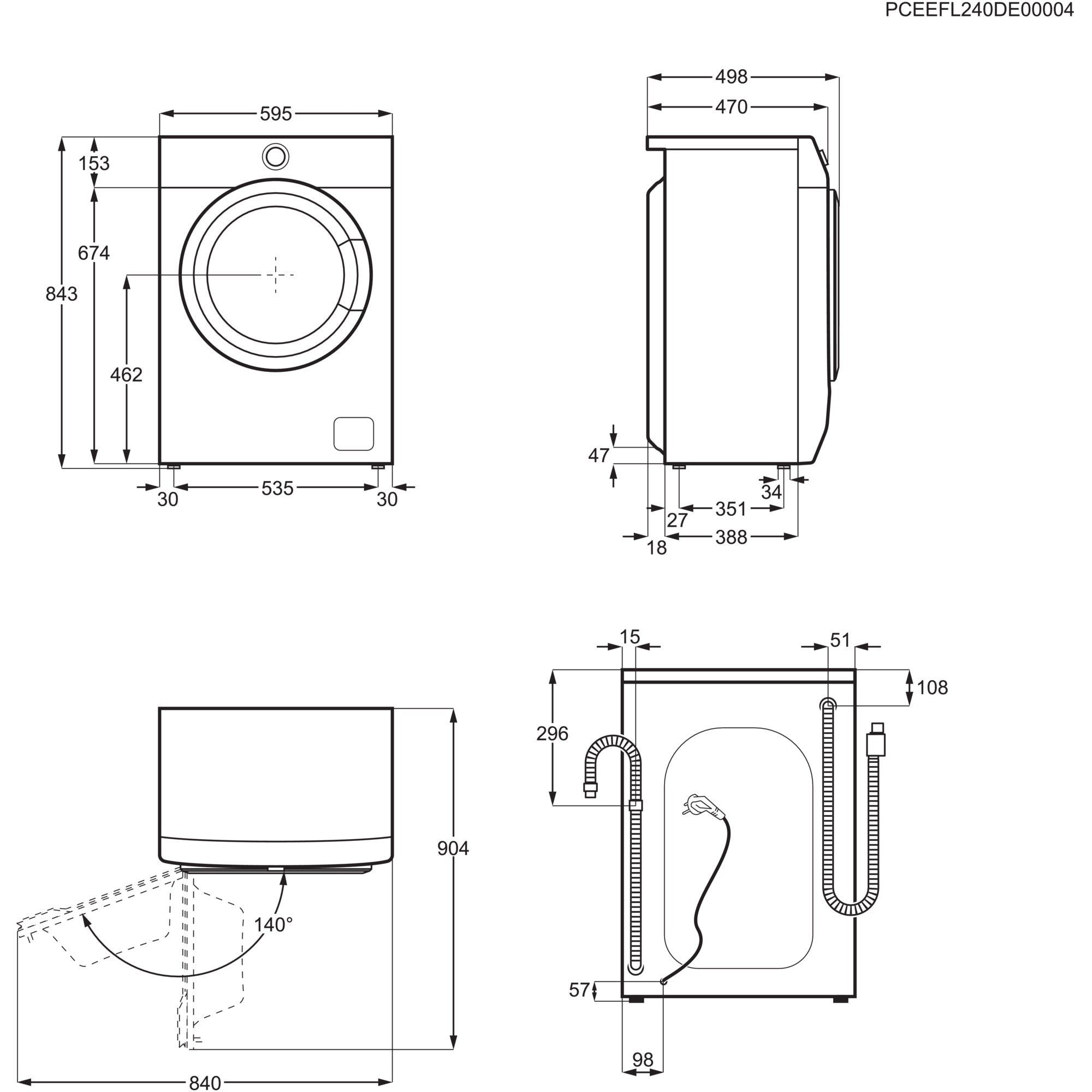 AEG Waschmaschine 6000 »LSR6FA75470« 7 kg 1400 U/min Hygiene-Programm mit Dampf entfernt über 99,99 % der Viren & Bakterien