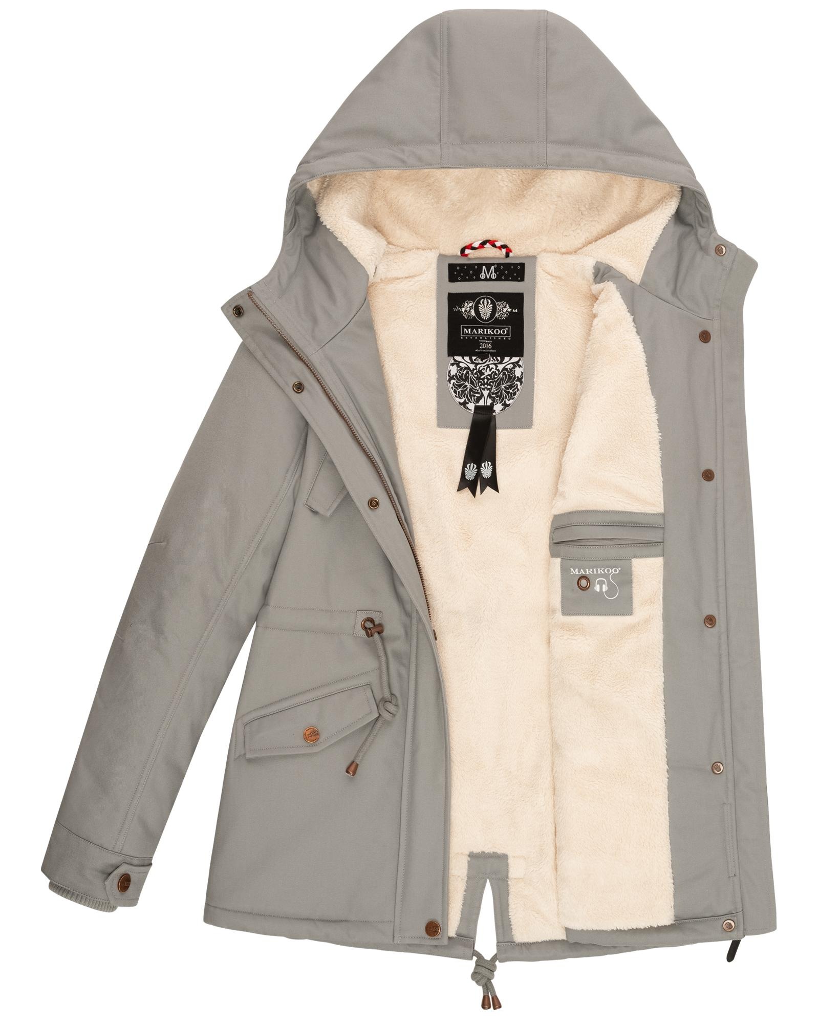 Marikoo Winterjacke »Manolya«, mit Kapuze, stylischer Kurzmantel mit weichem Teddyfell-Futter