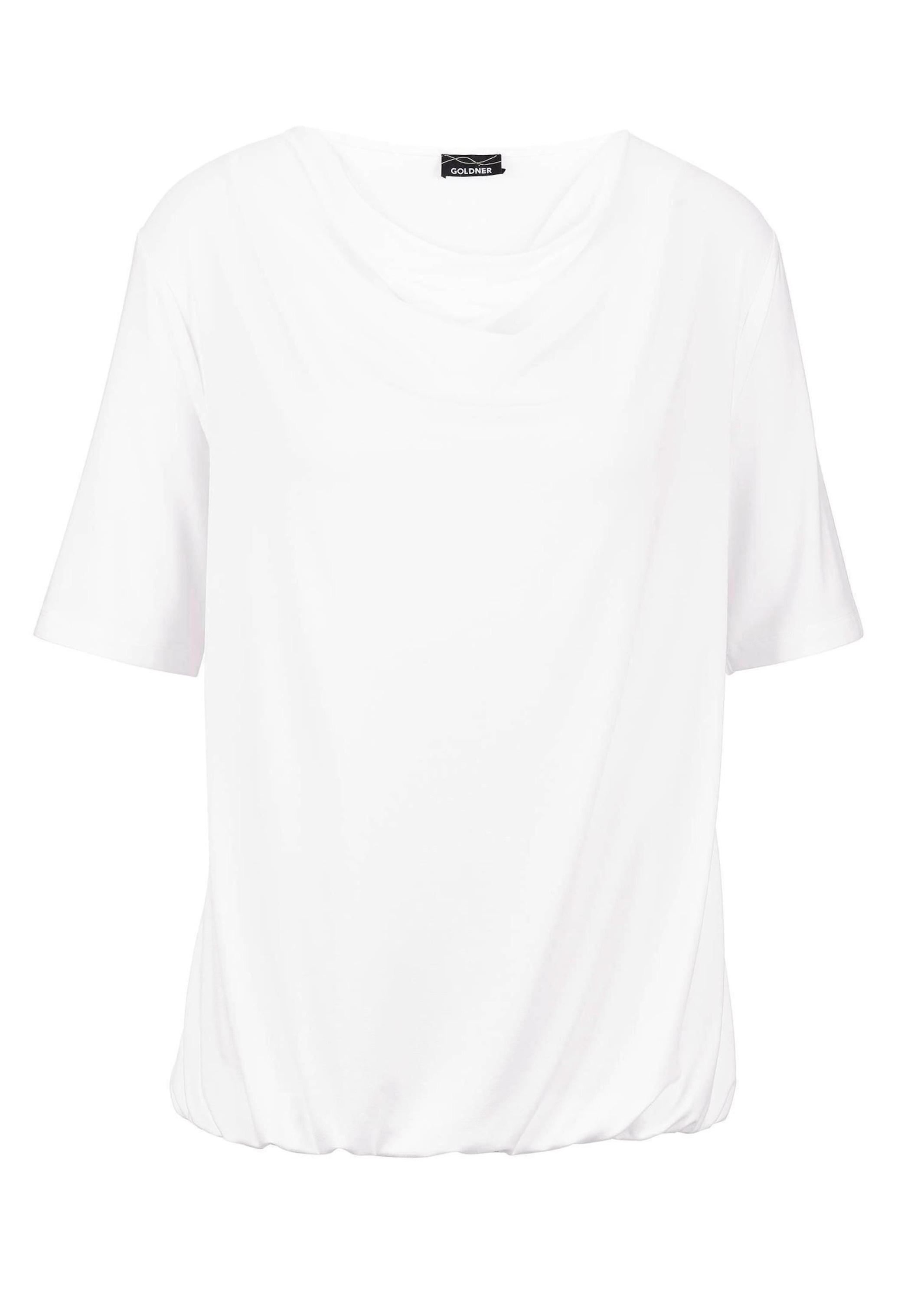 Kurzarmshirt GOLDNER "Kurzgröße Shirt", Damen, Gr. 21, weiß, Obermaterial: 95% Viskose CV. 5% Elasthan EL., Basic, normal, Gerade, Shirts, Sonstige