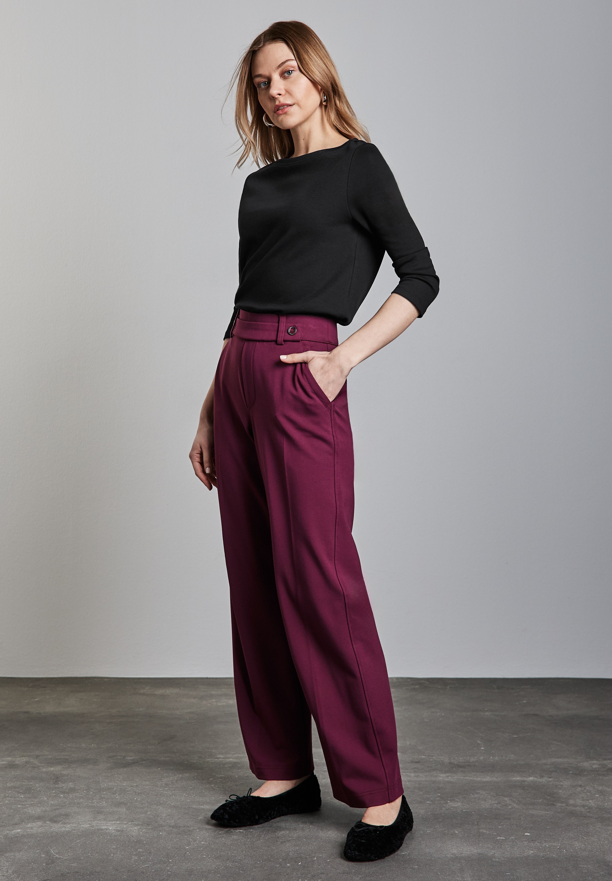STREET ONE 3/4-Arm-Shirt, mit U-Boot-Ausschnitt