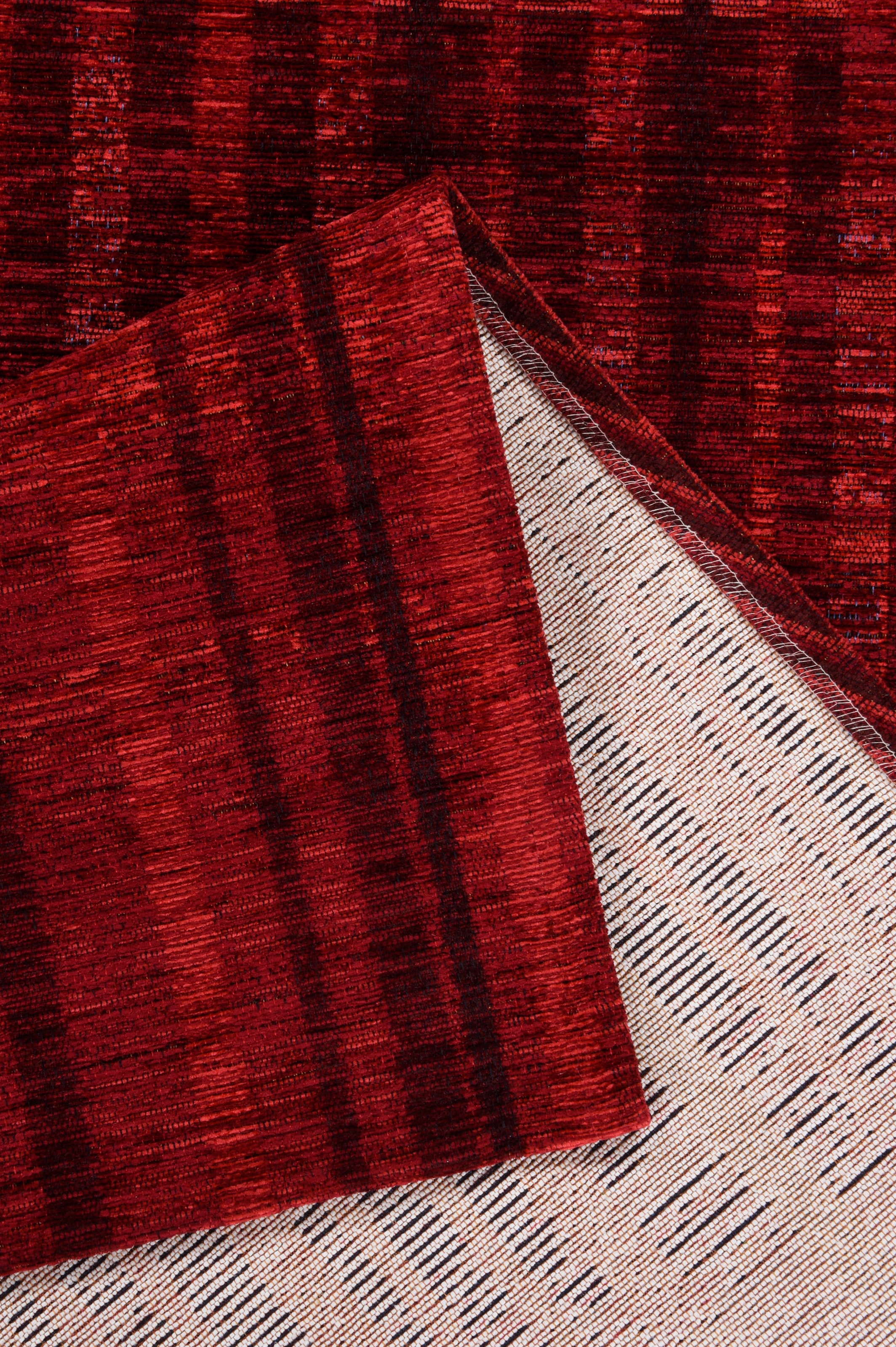 TOM TAILOR Teppich »Stripy Pat«, rechteckig, 5 mm Höhe, Flachgewebe, modernes Patchworkdesign, gestreift, Chenille, Wohnzimmer