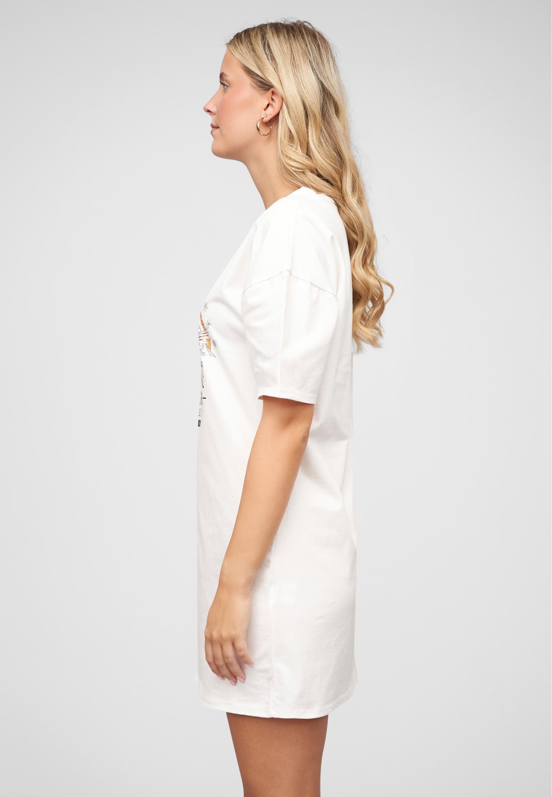 CLOUD 5IVE Langarmshirt »CLOUD 5IVE T-Shirt Kleid mit Adler Print und Rundhals«, (1 tlg.)