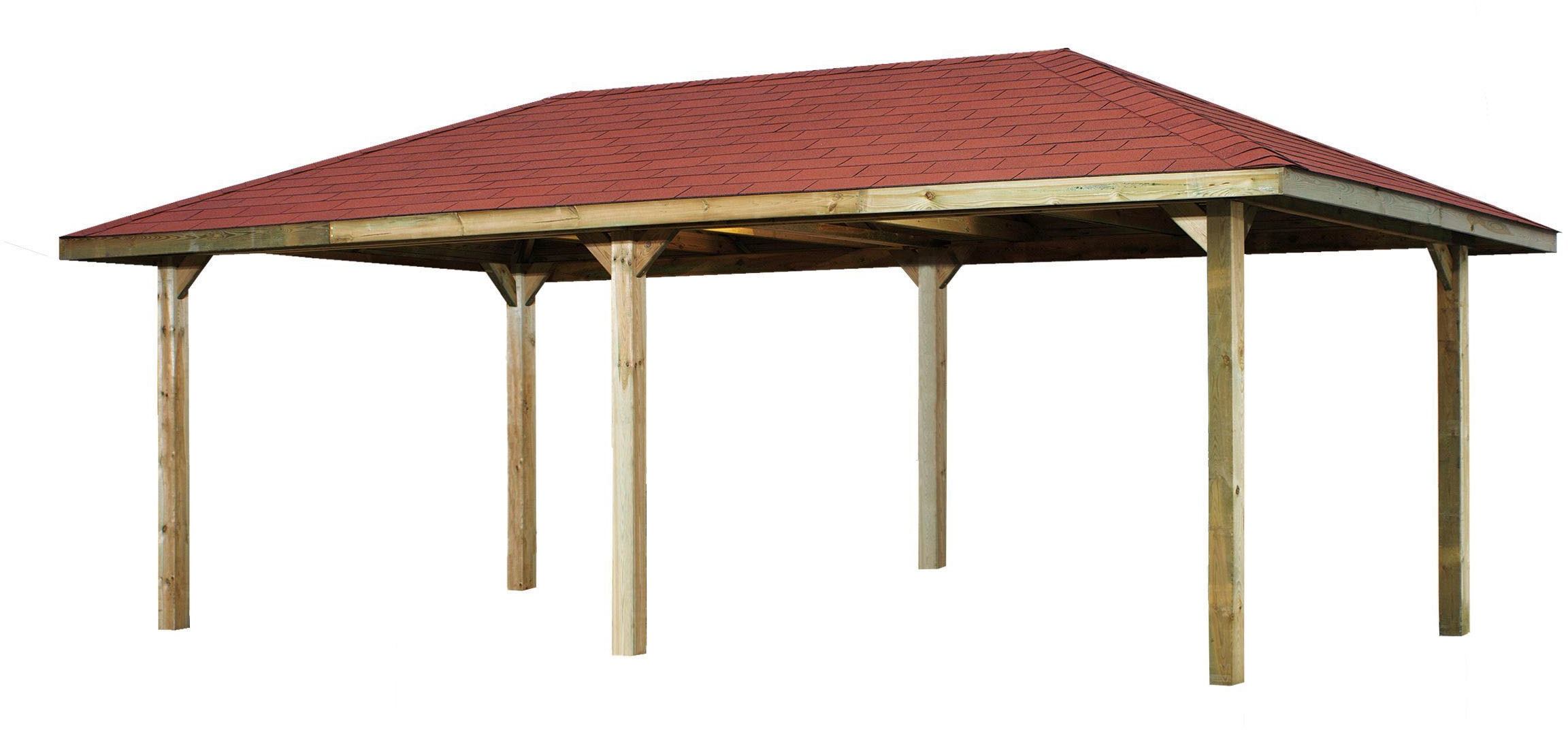 weka Pavillon »Gartenoase 651 B Gr.2, inkl. roten Dachschindeln«, 19 mm Massivholzdach