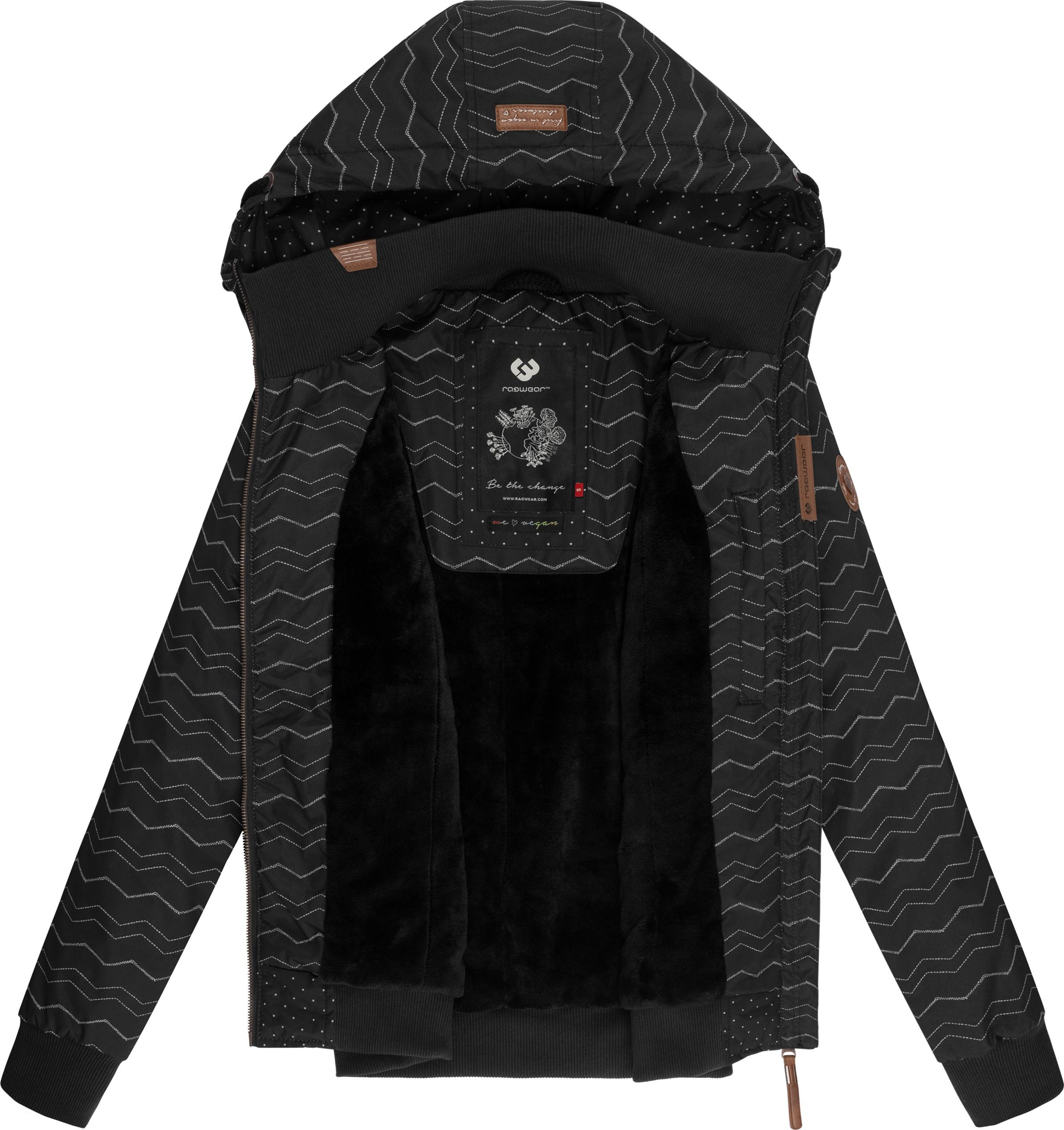 Ragwear Winterjacke »Nuggie Zig Zag Intl.«, mit Kapuze, stylische Damen Freizeitjacke mit Muster