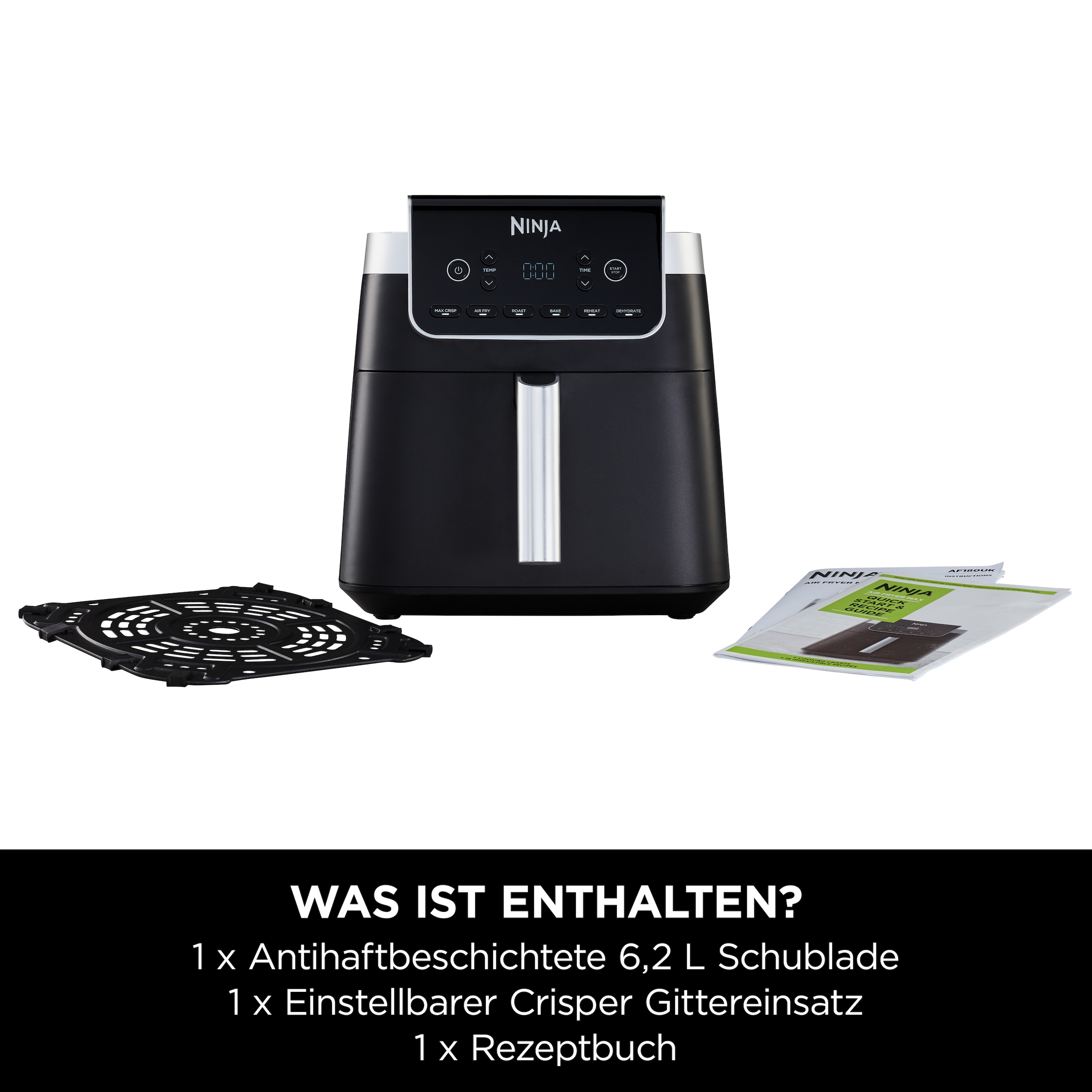 NINJA Heißluftfritteuse »AF180EU«, 2000 W