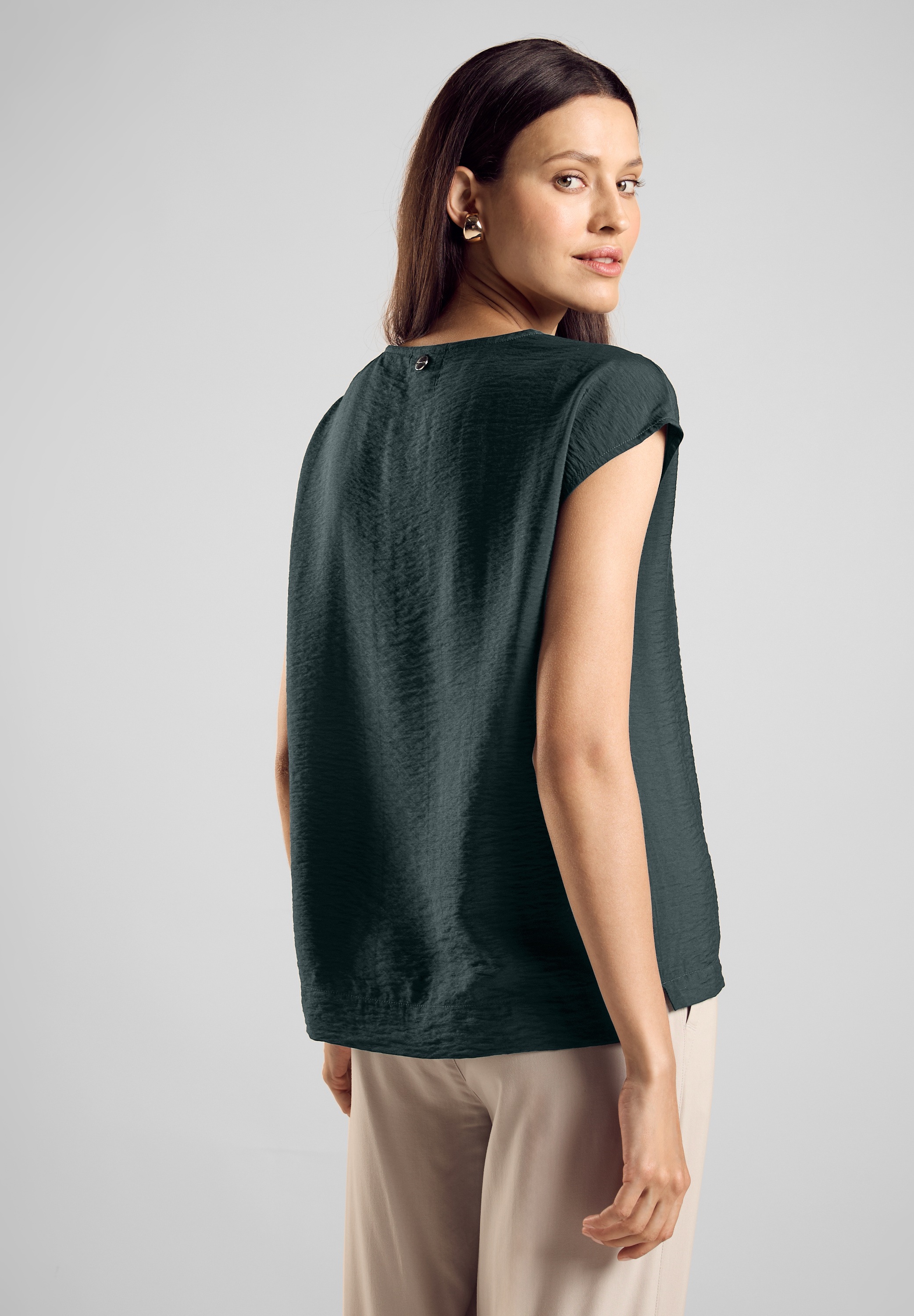 STREET ONE Hemdbluse, aus softem Materialmix