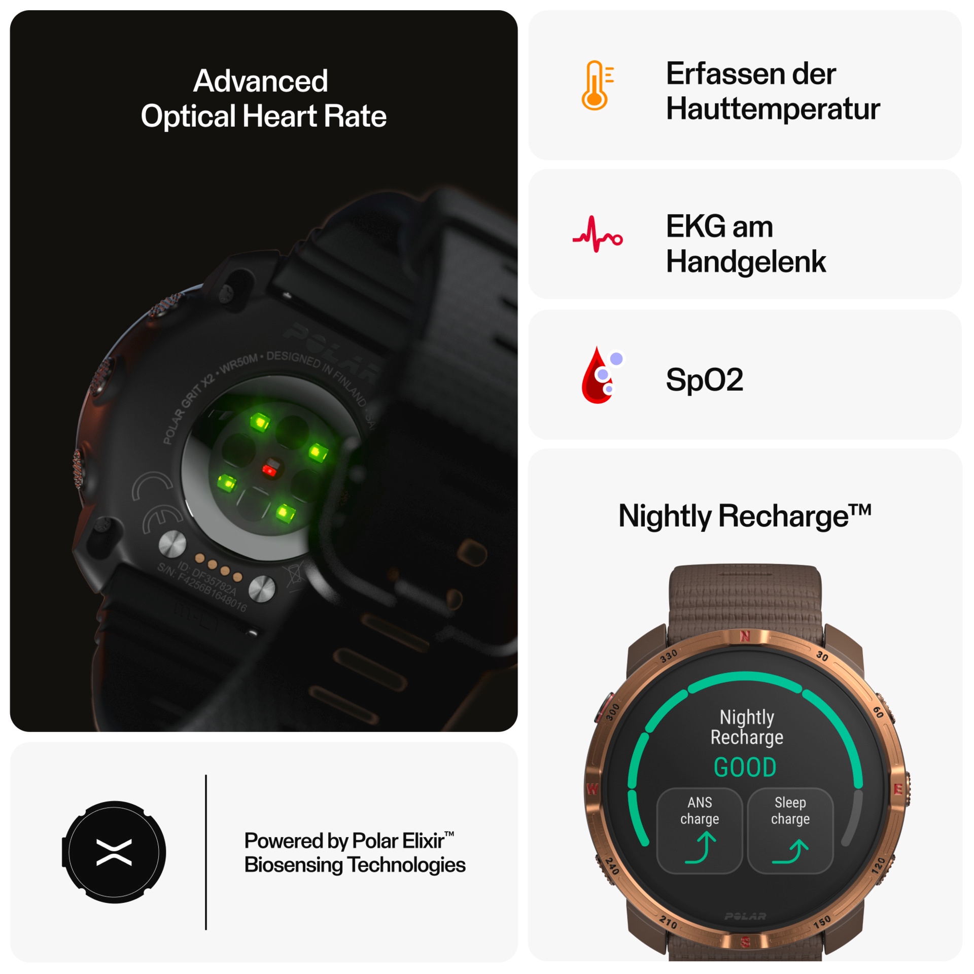 Polaroid Smartwatch »GRIT X2«, (3,25 cm / 1,28 Zoll), 32,00 GB