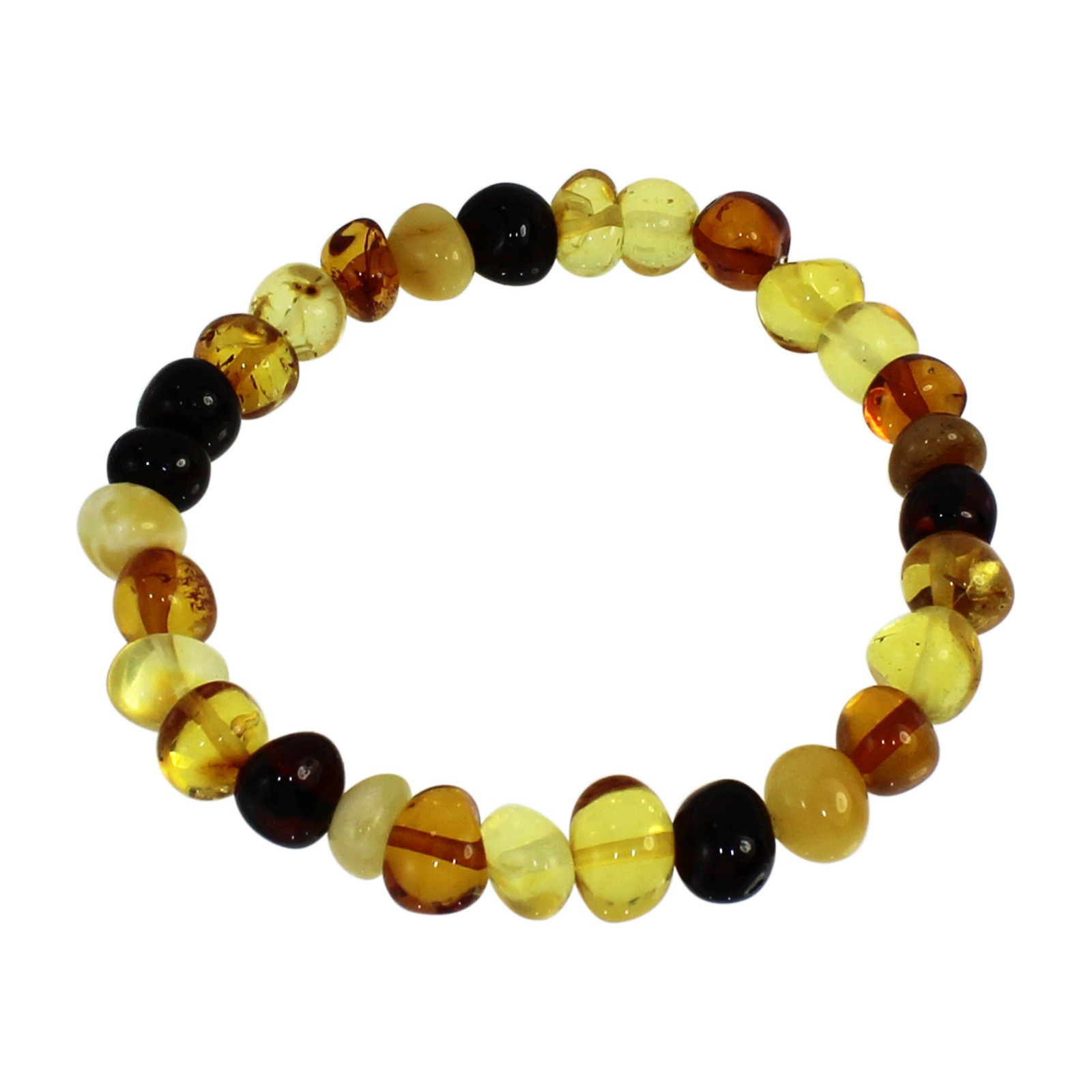 OSTSEE-SCHMUCK Damen Armband "Ostsee-Schmuck Armband Tracy bunt Armband Tracy bunt", 19cm, Bernstein, braun, Bernstein, Armbänder