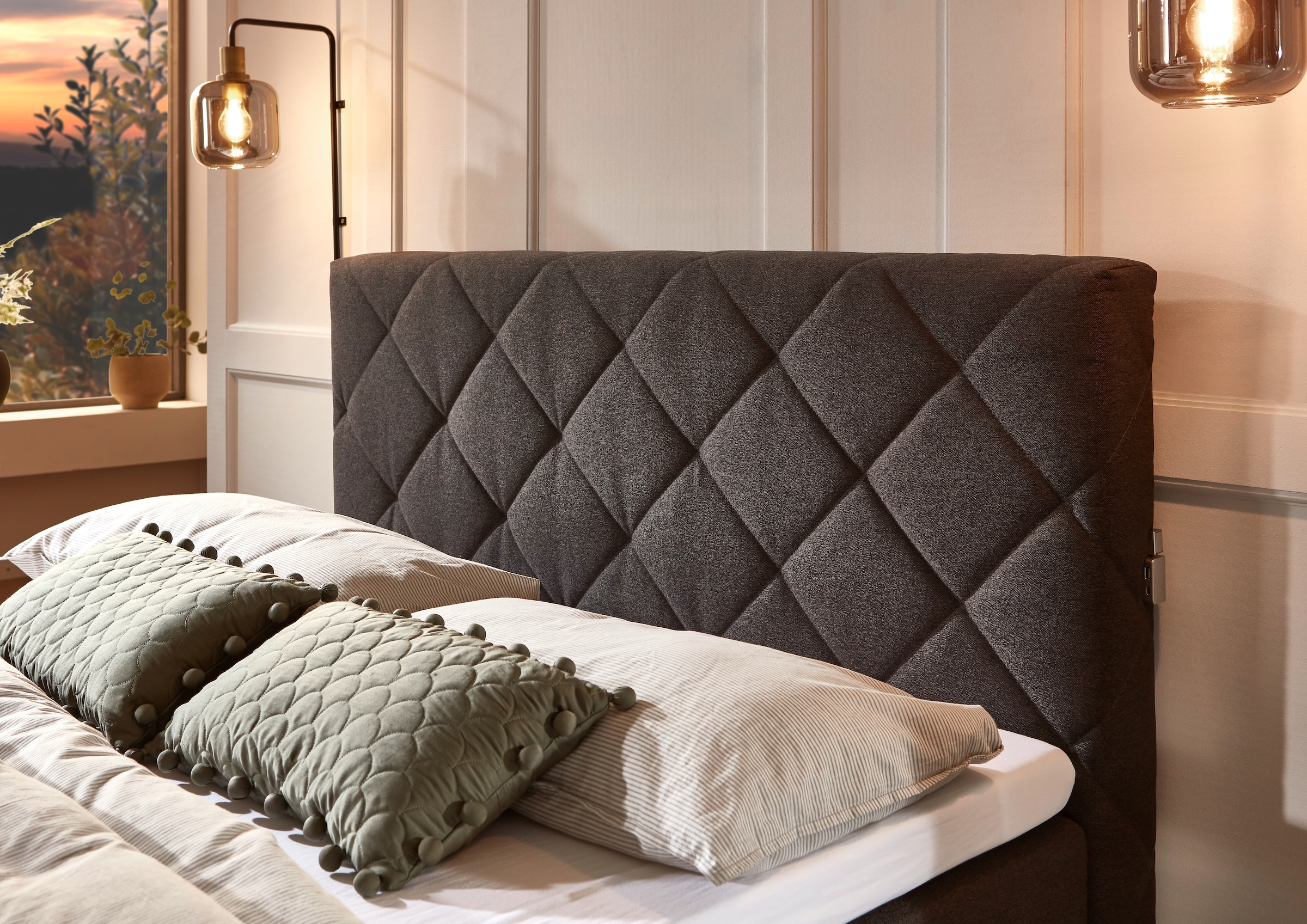 meise.möbel Boxspringbett »Messina«, inkl. Bettkasten, LED-Beleuchtung und Topper