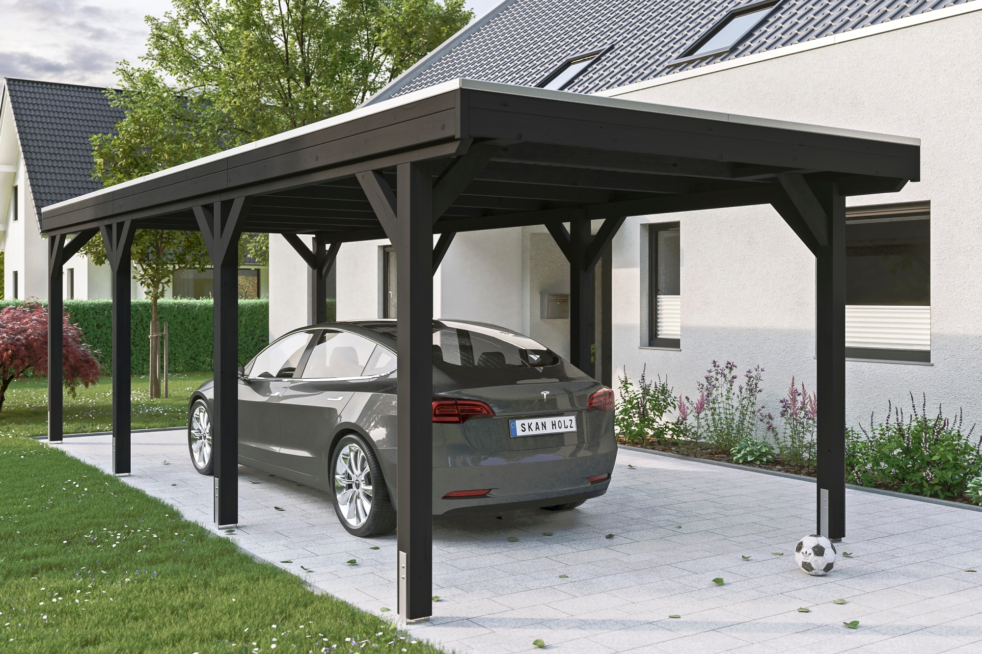 Skanholz Einzelcarport »Grunewald«, 289 cm, Anthrazit