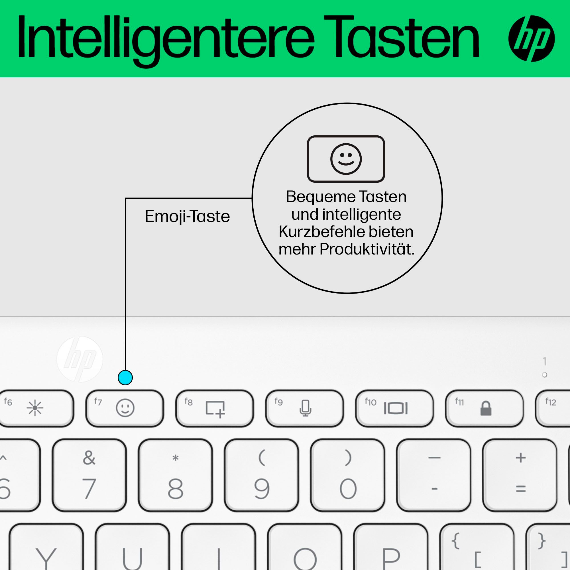 HP Tastatur »350 Kompakte Bluetooth-Tastatur«, (Fn-Tasten-Windows-Sperrtaste-Lautstärkeregler)