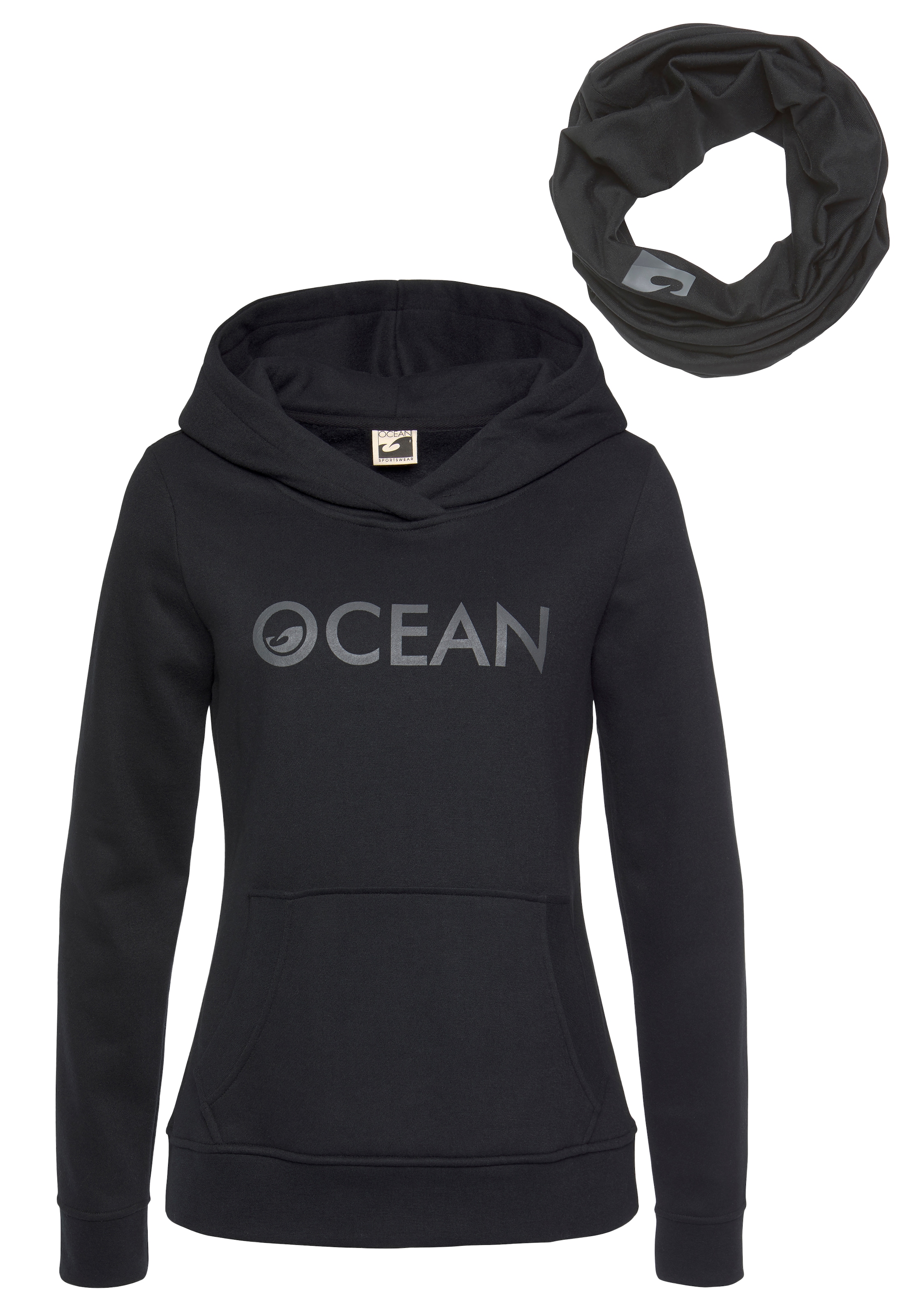 Ocean Sportswear Kapuzensweatshirt »mit Multifunktionaler Tube Schal«, basic geschnittene Passform, aus Baumwollmischung, mit Kängurutasche