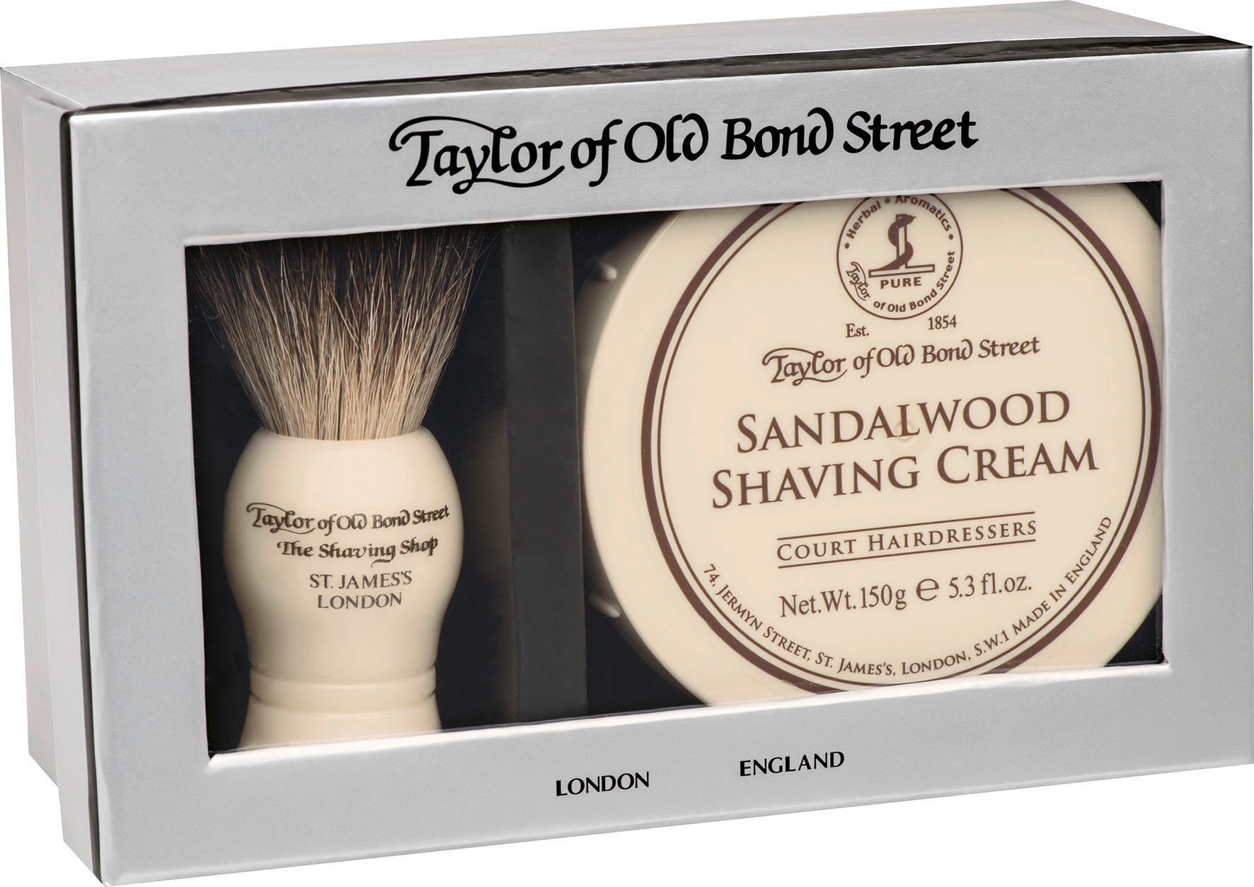 Dachshaar- Street (2 bestellen Old Cream und Rasierpinsel-Set | Bond Rasierpinsel BAUR of Taylor »Sandalwood«, Shaving online tlg.),